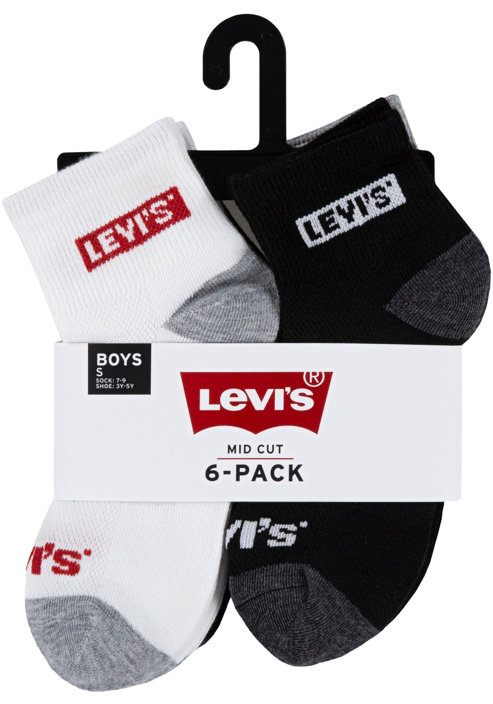Levi's® Kids Kurzsocken »LHN BOX TAB MID CUT 6PK«, (Packung), UNISEX