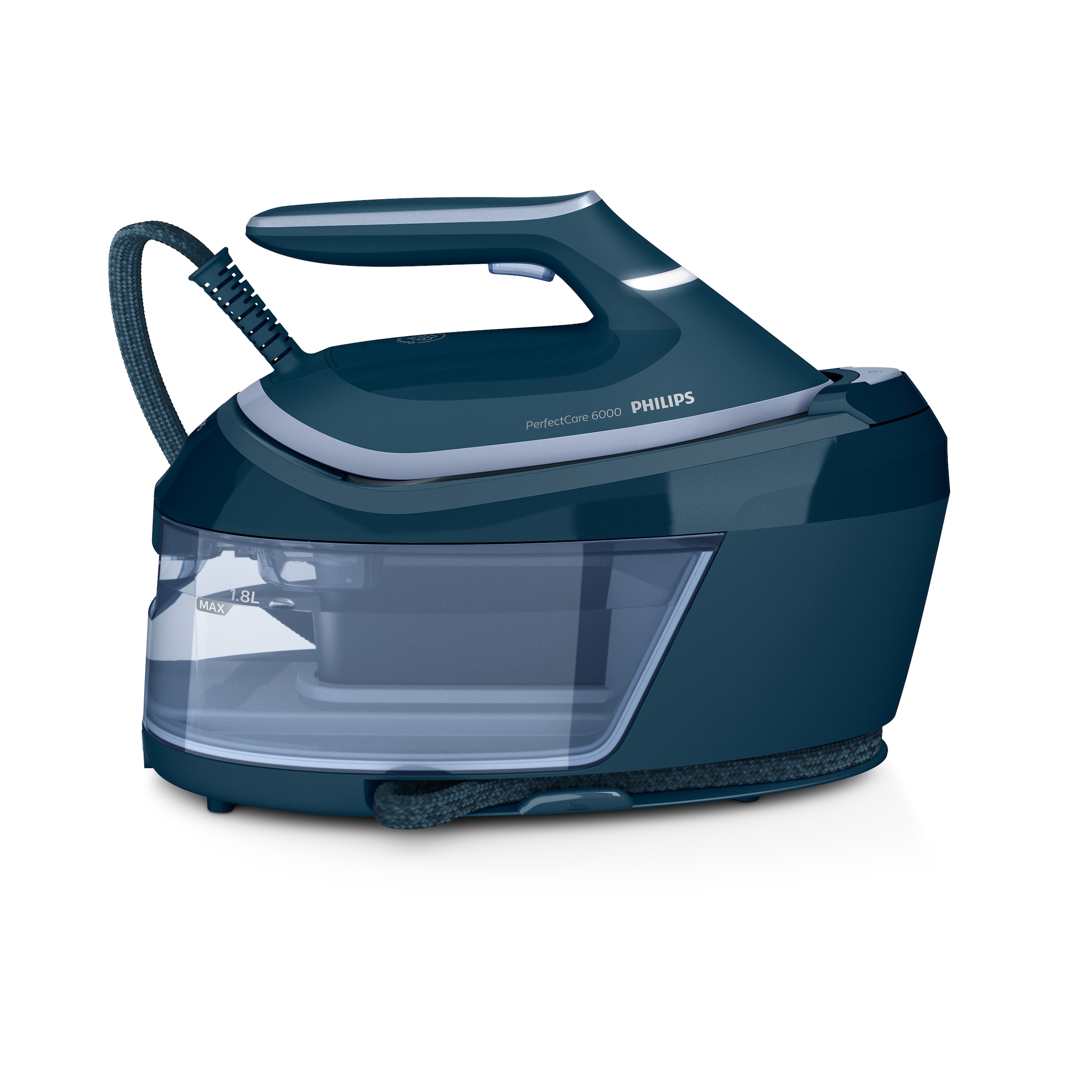 Philips Dampfbügelstation »PerfectCare 6000 Series PSG6023/20, Dunkelblau« 1.800 ml Wassertank 2.400 Watt, OptimalTemp & SteamGlide Plus Bügelsohle, 500gr Dampfstoß