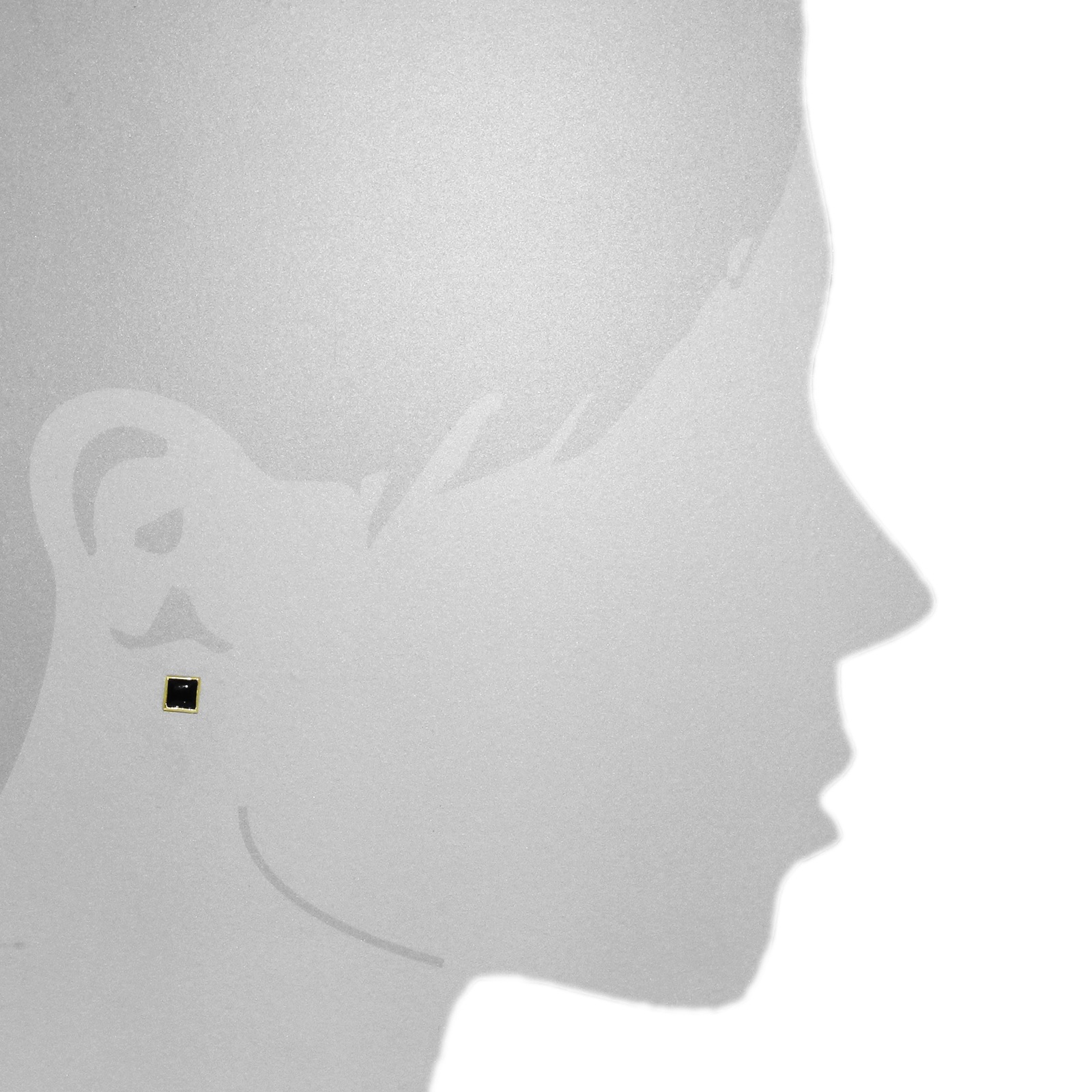 OSTSEE-SCHMUCK Paar Ohrstecker »- Classic 6x6 mm - Gold 333/000 - Onyx«