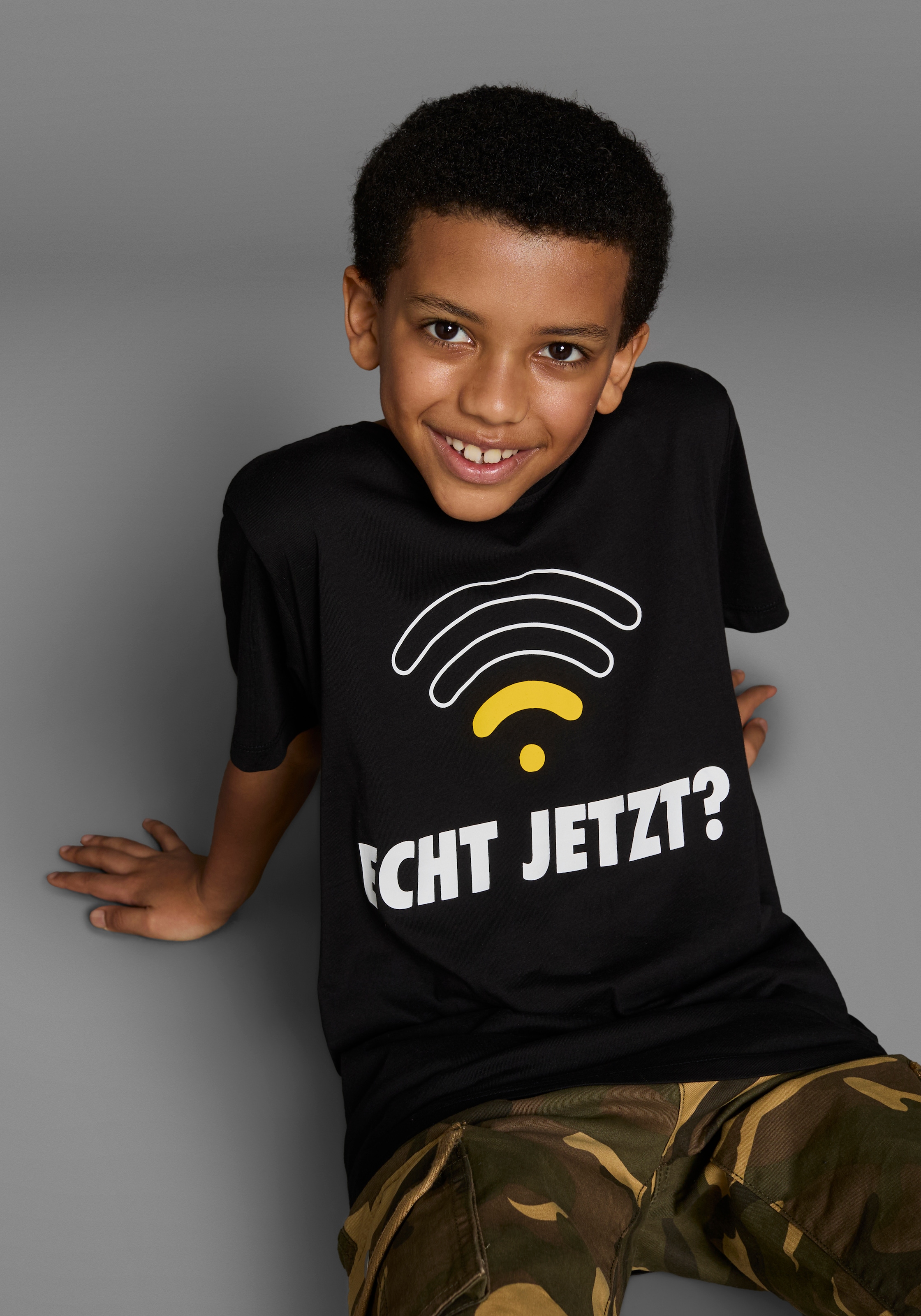 KIDSWORLD T-Shirt »ECHT JETZT?«, Kurzarm, Basic-Passform, bedruckt, Rundhalsausschnitt