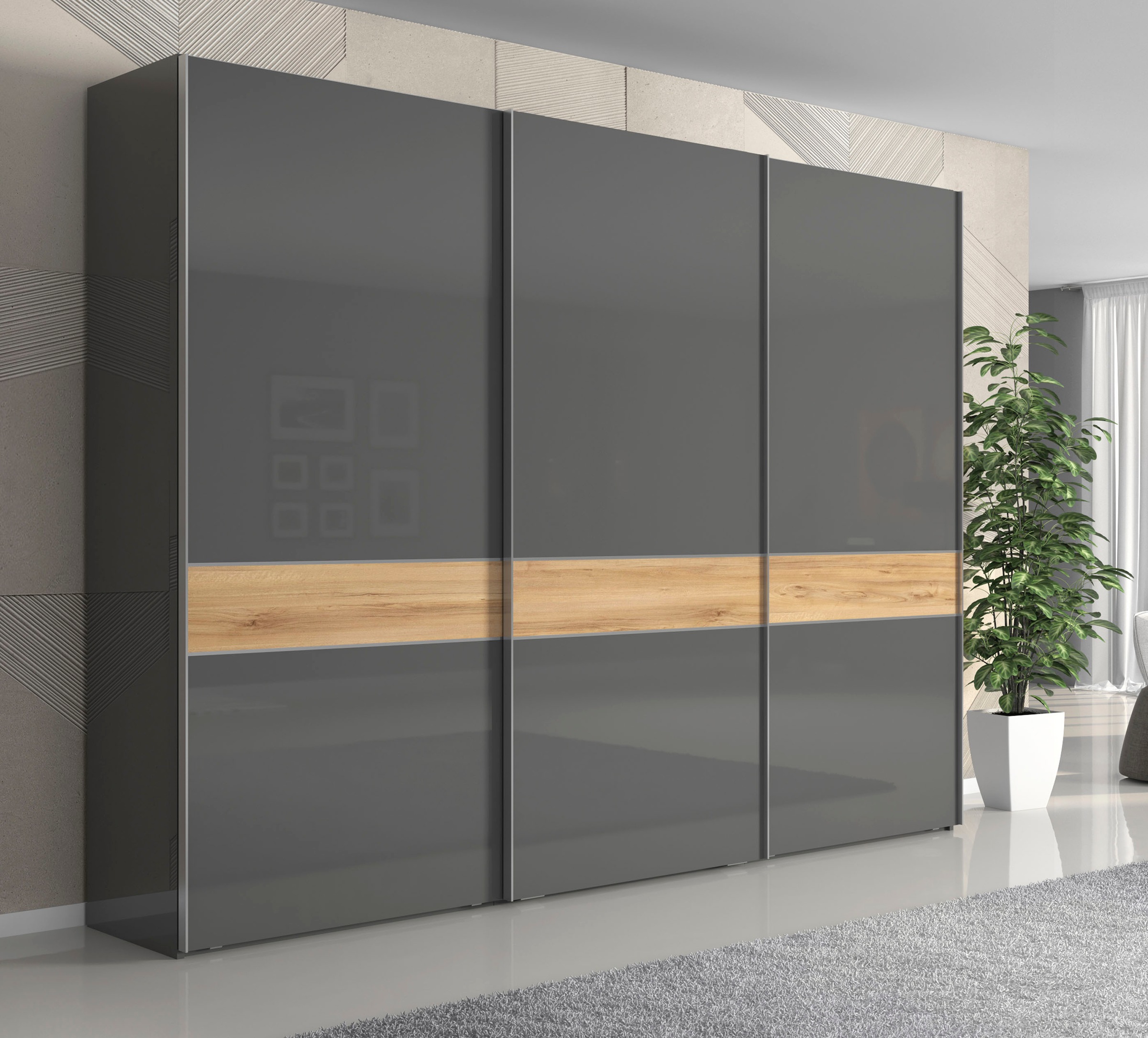 Places of Style Schwebetürenschrank »Onyx«, UV lackiert für langlebige Oberflächen, Soft-Close-Funktion
