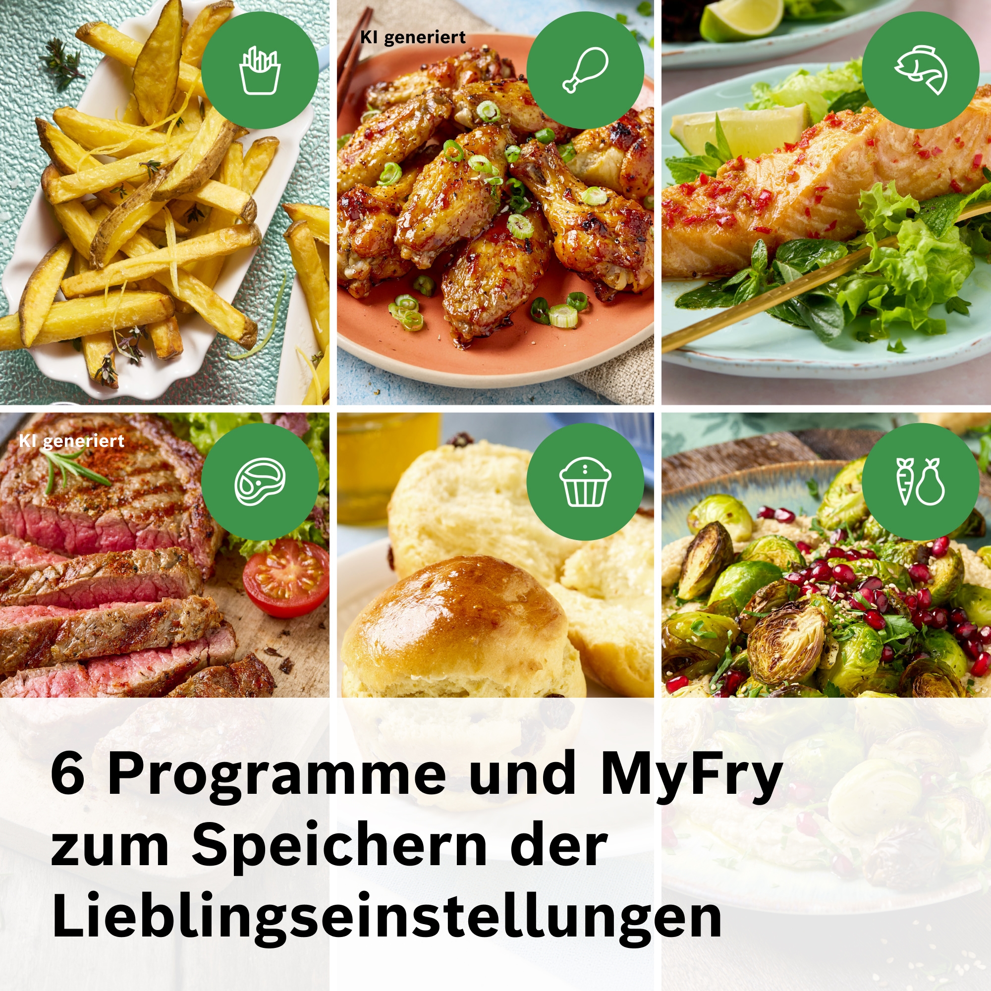 BOSCH Heißluftfritteuse »Airfryer MAFD440B0, 2* 4,5L Kammer, spülmaschinengeeignet, schwarz« 2500 W PFAs frei, einfache Reinigung, 6 voreingestellte Programme