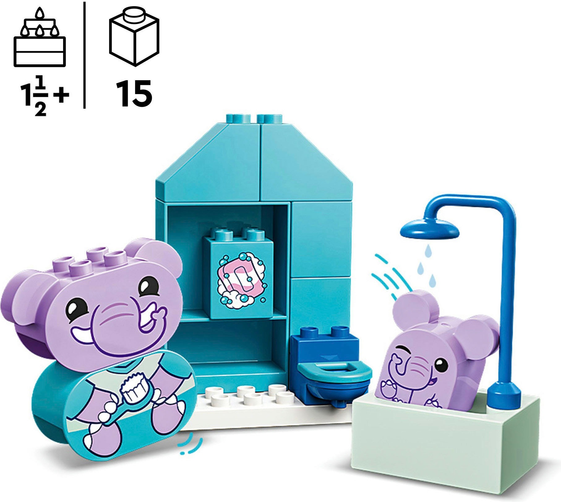 LEGO® Konstruktionsspielsteine »Alltagsroutinen: Baden (10413), LEGO DUPLO My First«, (15 St.), Made in Europe