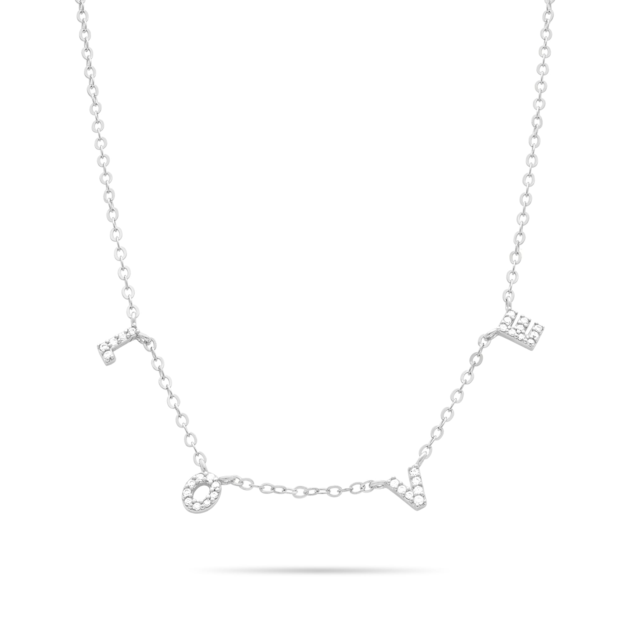 Tamaris Silberkette »Schmuck Geschenk Silber 925 Halskette Love Letters« mit Zirkonia (synth.)