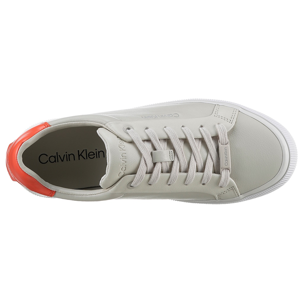 Calvin Klein Plateausneaker »VULC LACE UP - DIAMOND FOXING«, mit Kontrastbesatz an der Ferse, Freizeitschuh, Halbschuh, Schnürschuh