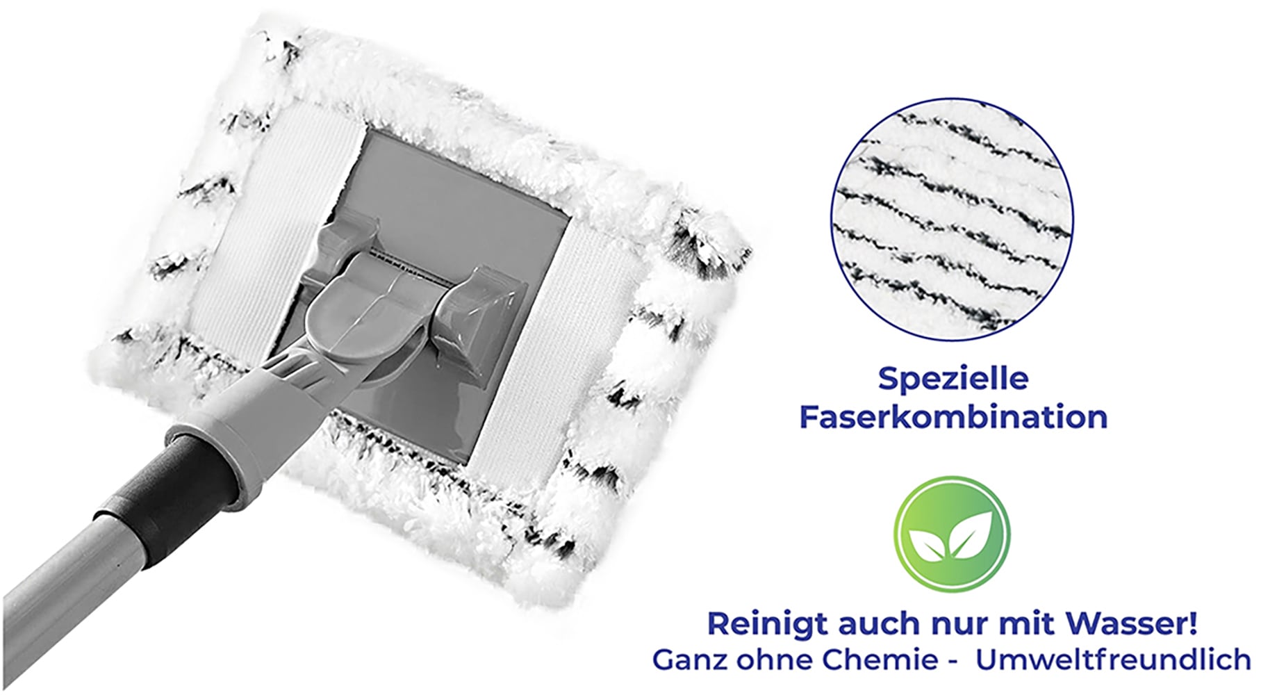 Maximex Wischmopp »Profi«, Bodenwischer Set mit ausziehbarem Teleskopstiel, 2 x Wischbezug