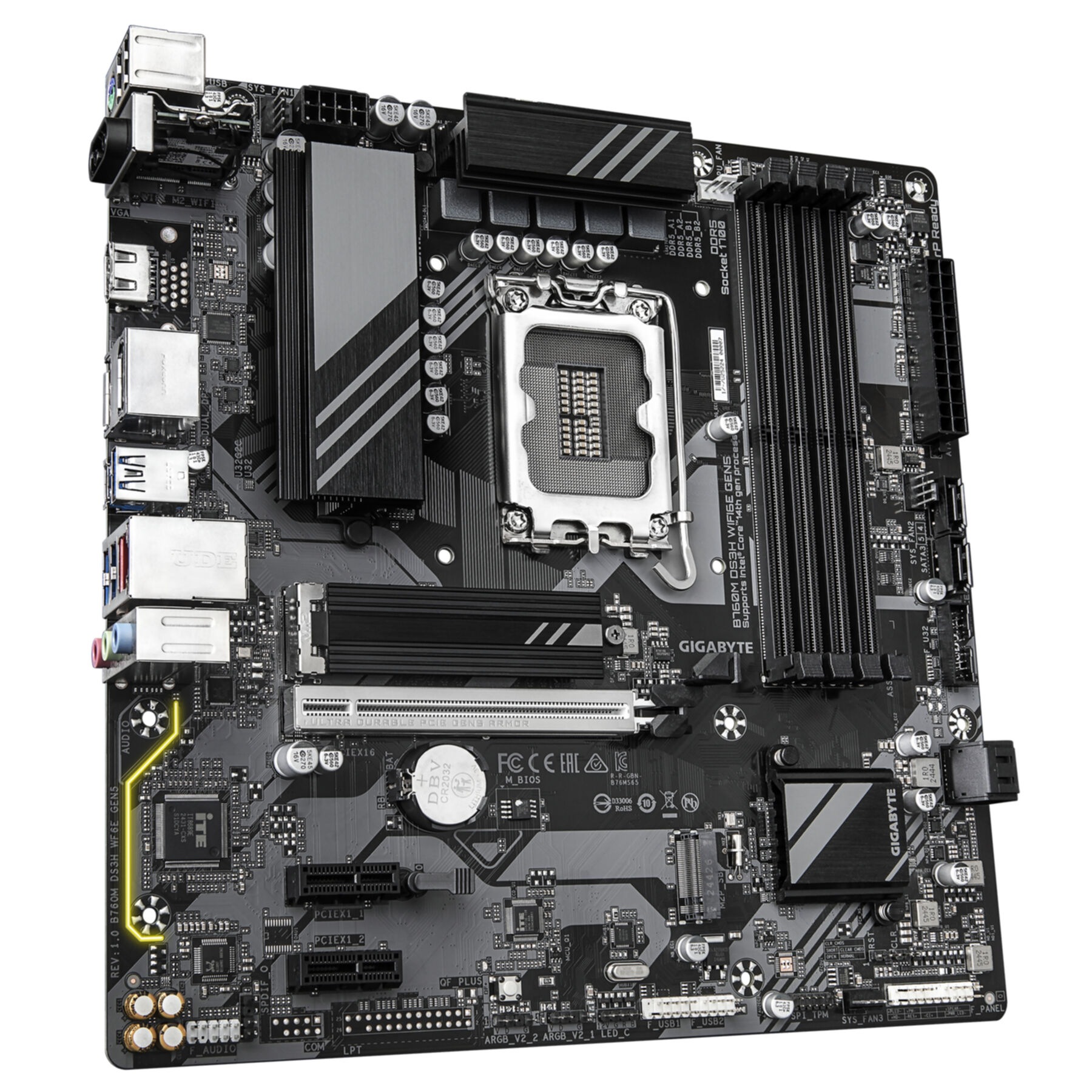 Gigabyte Mainboard »B760M DS3H WIFI6E GEN5 Mainboard – Unterstützt Intel Core Prozessoren«