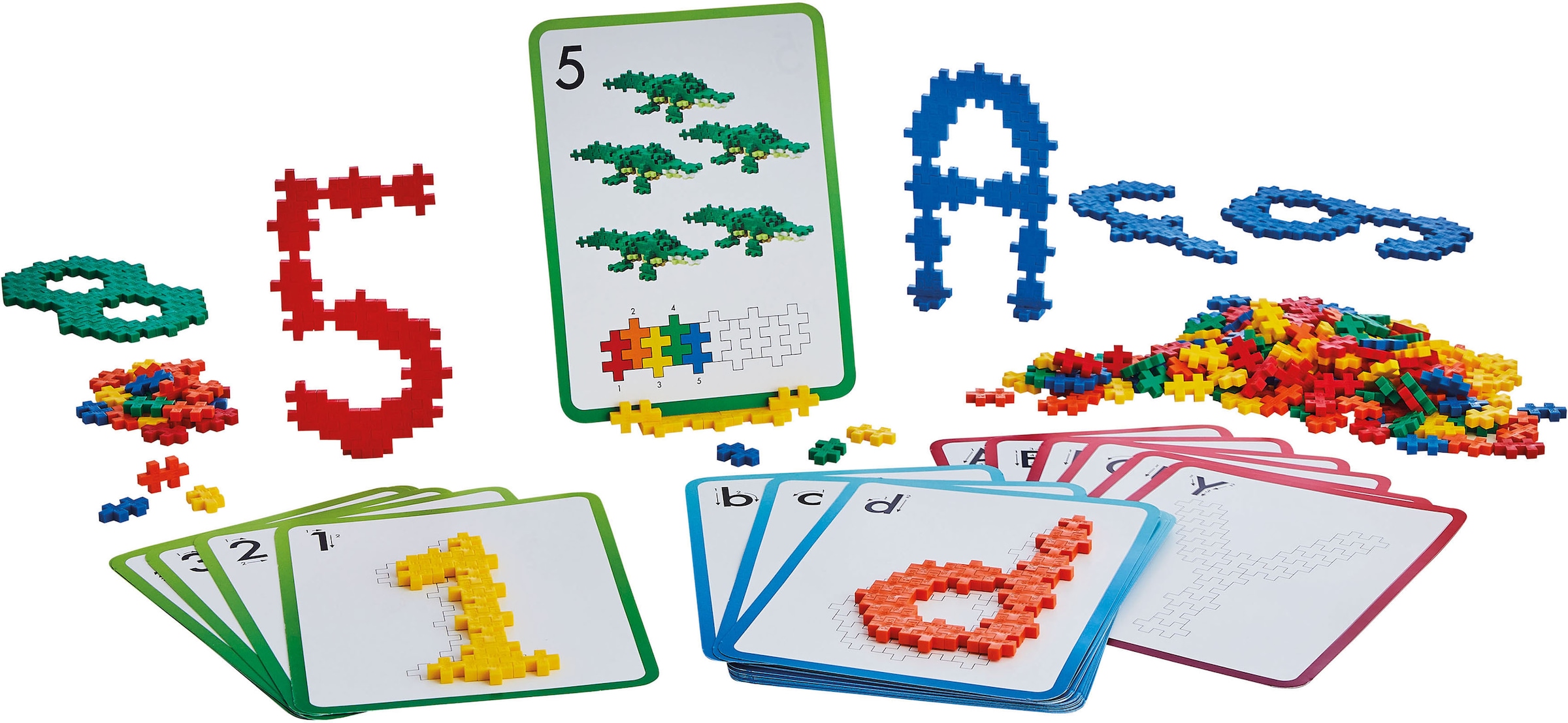 PLUS-PLUS Spielbausteine »Kreativ Bausteine ABC & 123«, (600 St.), Made in Europe