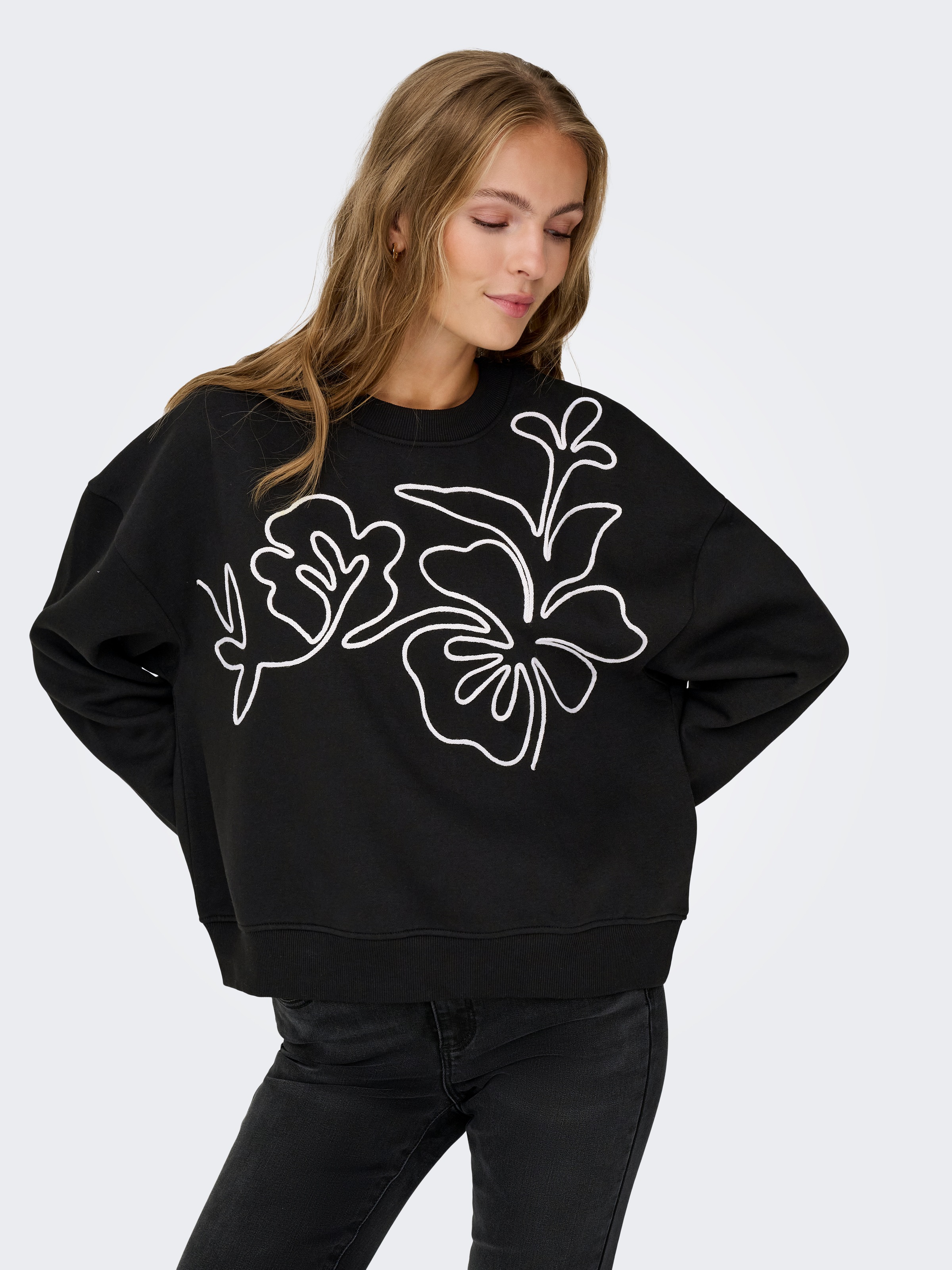JDY Sweatshirt »JDYCANOA L/S EMB SWEAT JRS NOOS«