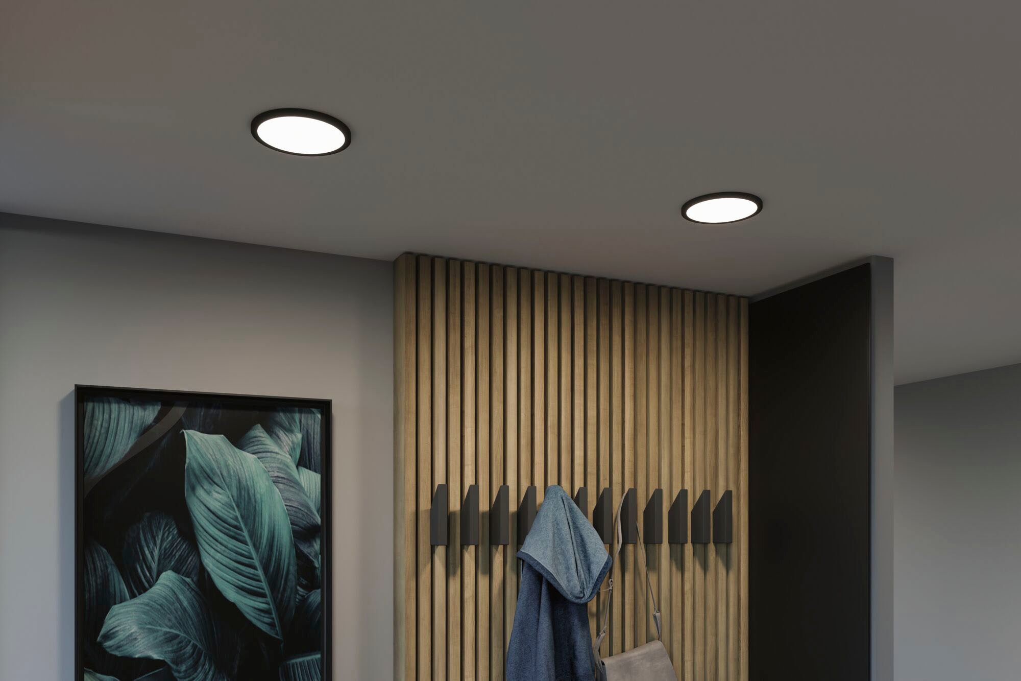 Paulmann LED Einbauleuchte »LED Einbaupanel VariFit Areo IP44 rund 175mm 4000K Schwarz«, 1 flammig, LED Einbaupanel VariFit Areo IP44 rund 175mm 4000K Schwarz