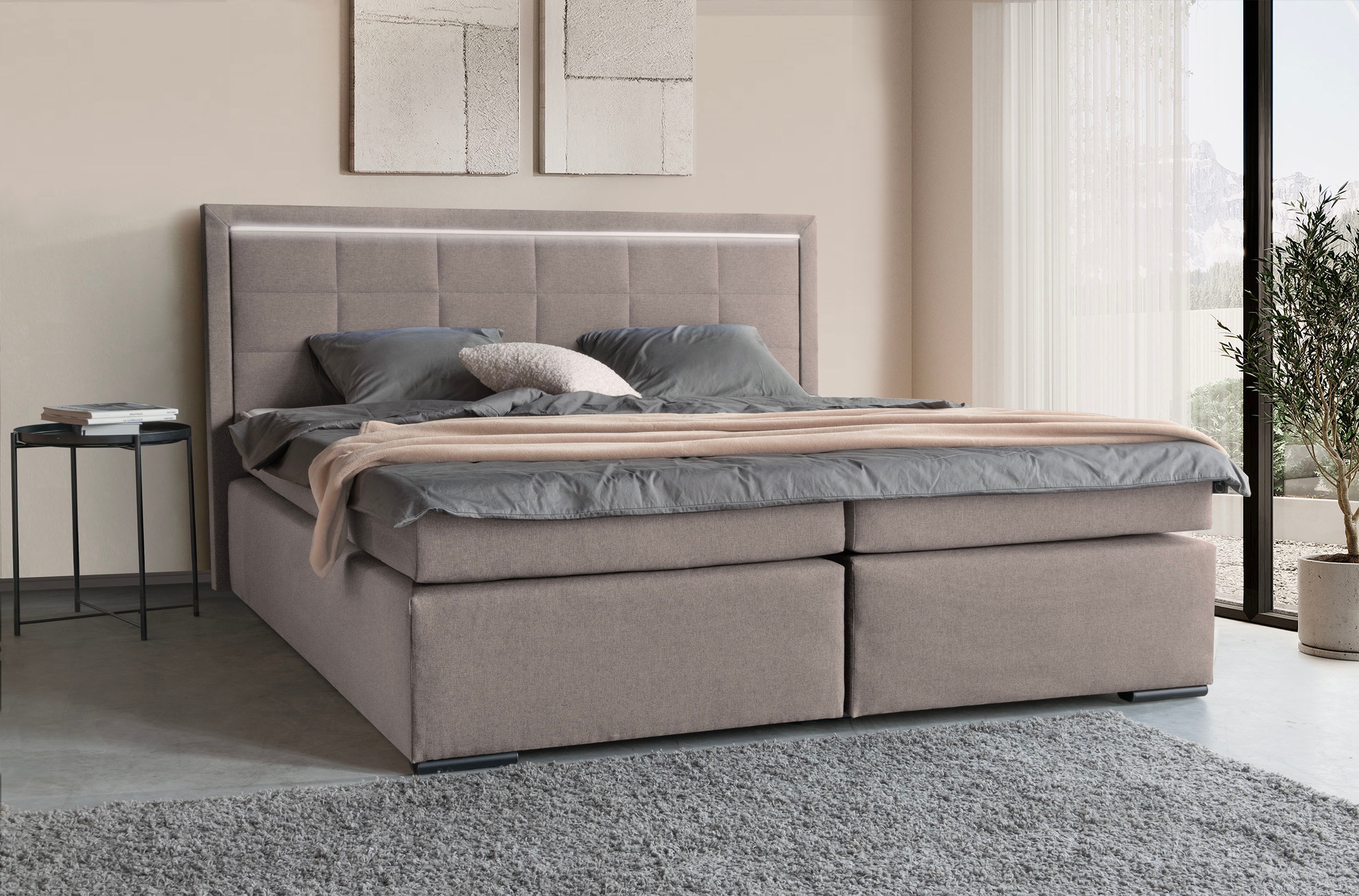 COLLECTION AB Boxspringbett »30 Jahre Jubiläums-Modell Athena«, in H2,H3 & H4, wahlweise mit LED-Leiste