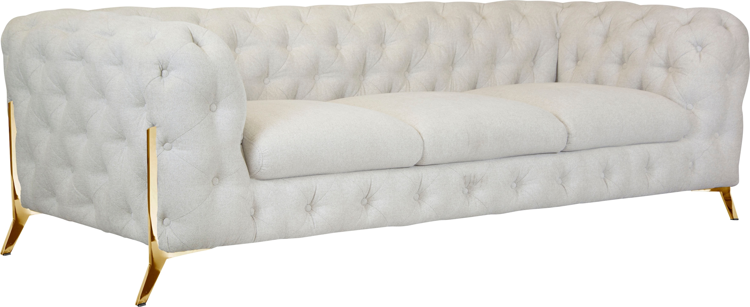 Leonique Chesterfield-Sofa »Amaury«, aufwändige Knopfheftung, moderne Chesterfield Optik, Fußfarbe wählbar
