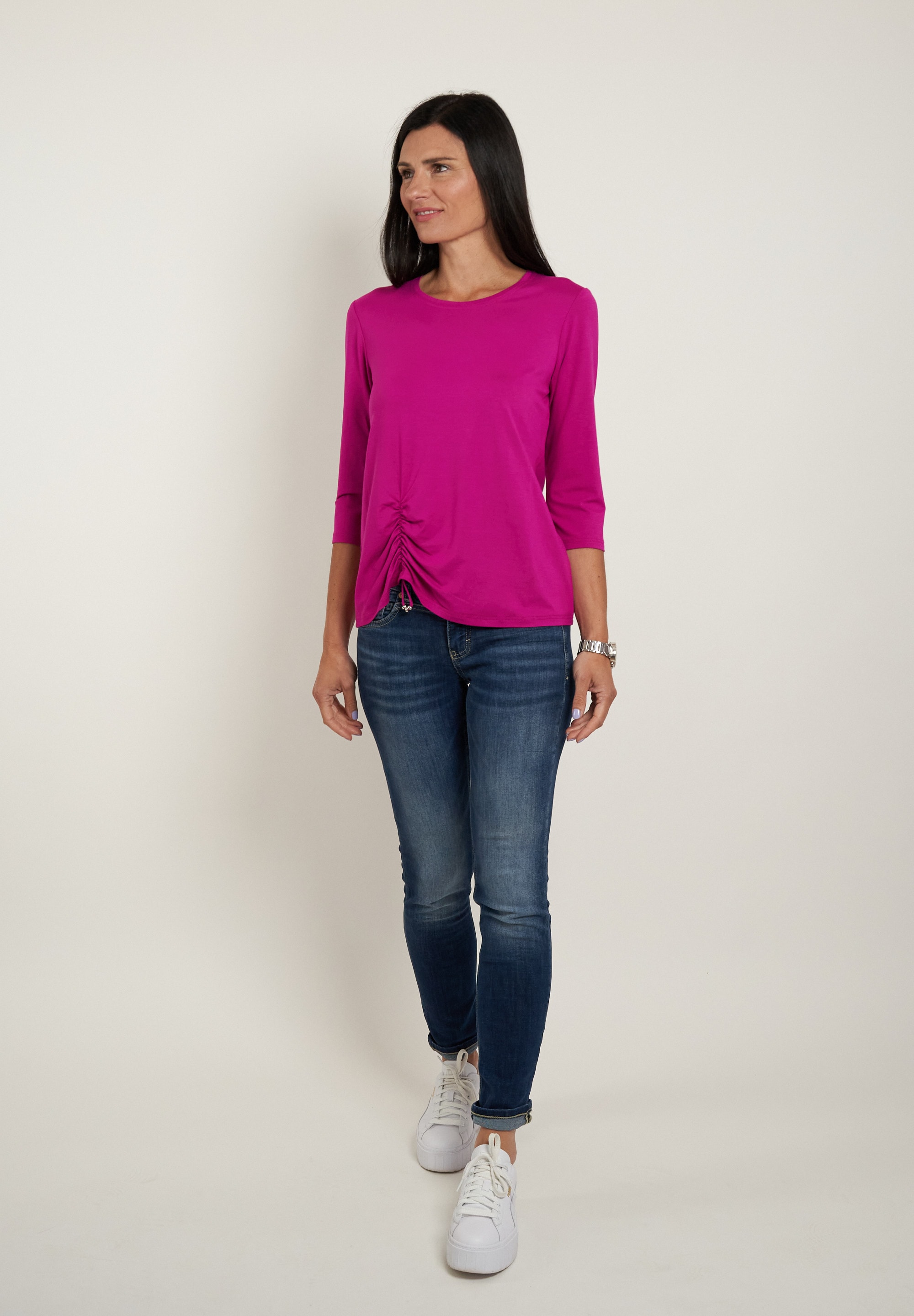 Seidel Moden 3/4-Arm-Shirt mit Raff-Detail vorne - MADE IN GERMANY