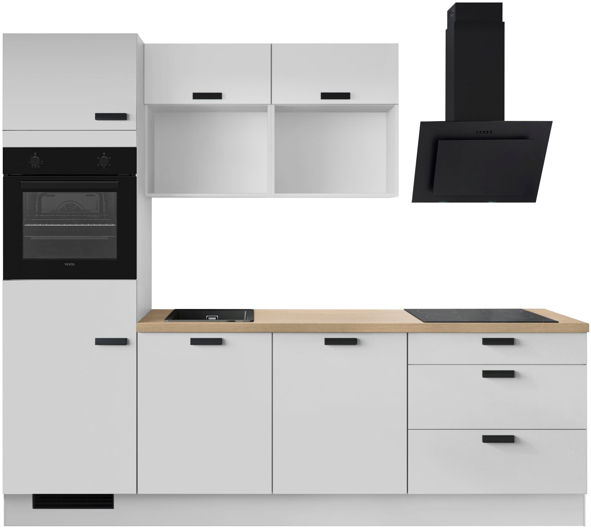 IMPULS KÜCHEN Küchenzeile »"Breslau", Ausrichtung wählbar, Schubkästen mit Soft-Close« vormontiert, wahlweise mit E-Geräten, Breite 260cm