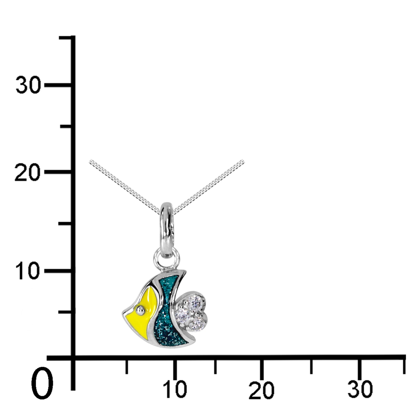 OSTSEE-SCHMUCK Kette und Anhänger Set »- kleiner Fisch - Silber 925/000 - Zirkonia«