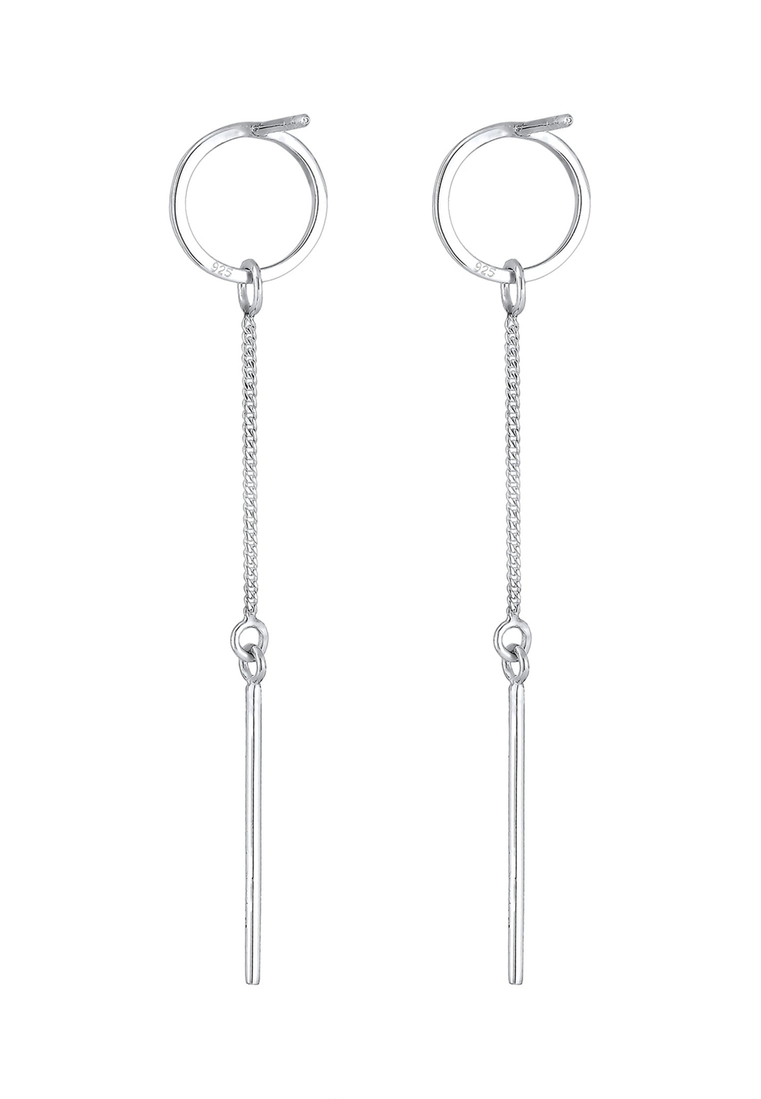 Elli Paar Ohrhänger »Ohrringe Ohrstecker Lang Stab Kreis 925 Sterling Silber«