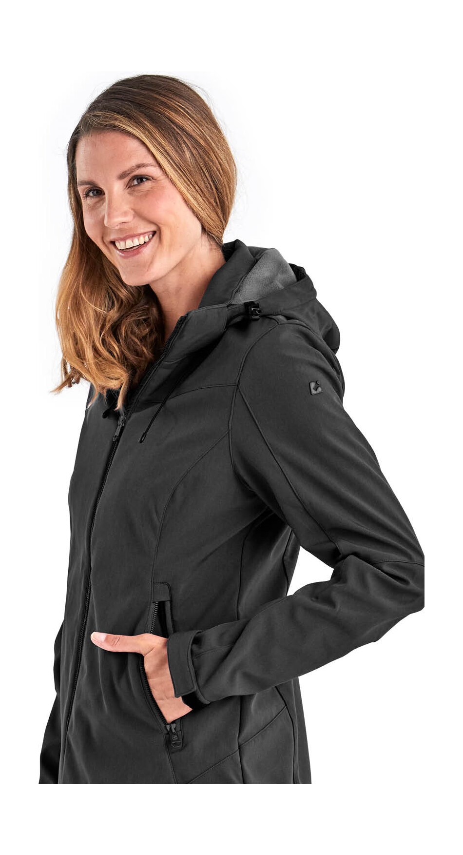 Killtec Softshelljacke »Damen Softshelljacke«, Wasserabweisende, winddichte Softshelljacke mit abnehmbarer Kapuze