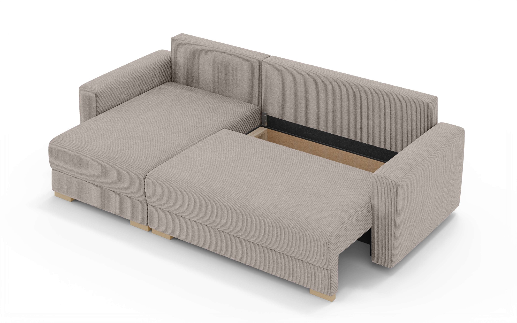 INOSIGN Ecksofa »MAGHERA universell Schlafsofa mit Bettkasten, Maße B/T/H: 255/142/84cm«, L-Form mit Recamiere rechts oder links montierbar, hoher Sitzkomfort