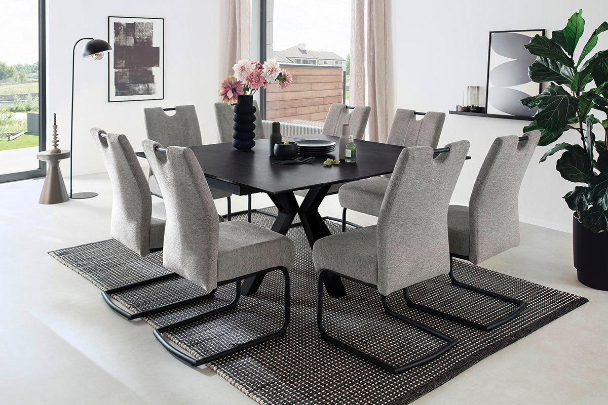 MCA furniture Esstisch »PALLINI Auszugstisch 90-150 cm«, (Einzelstück), Keramik,Metall,Längsseitenauszug,ausziehbar,Tischplatte 13 mm