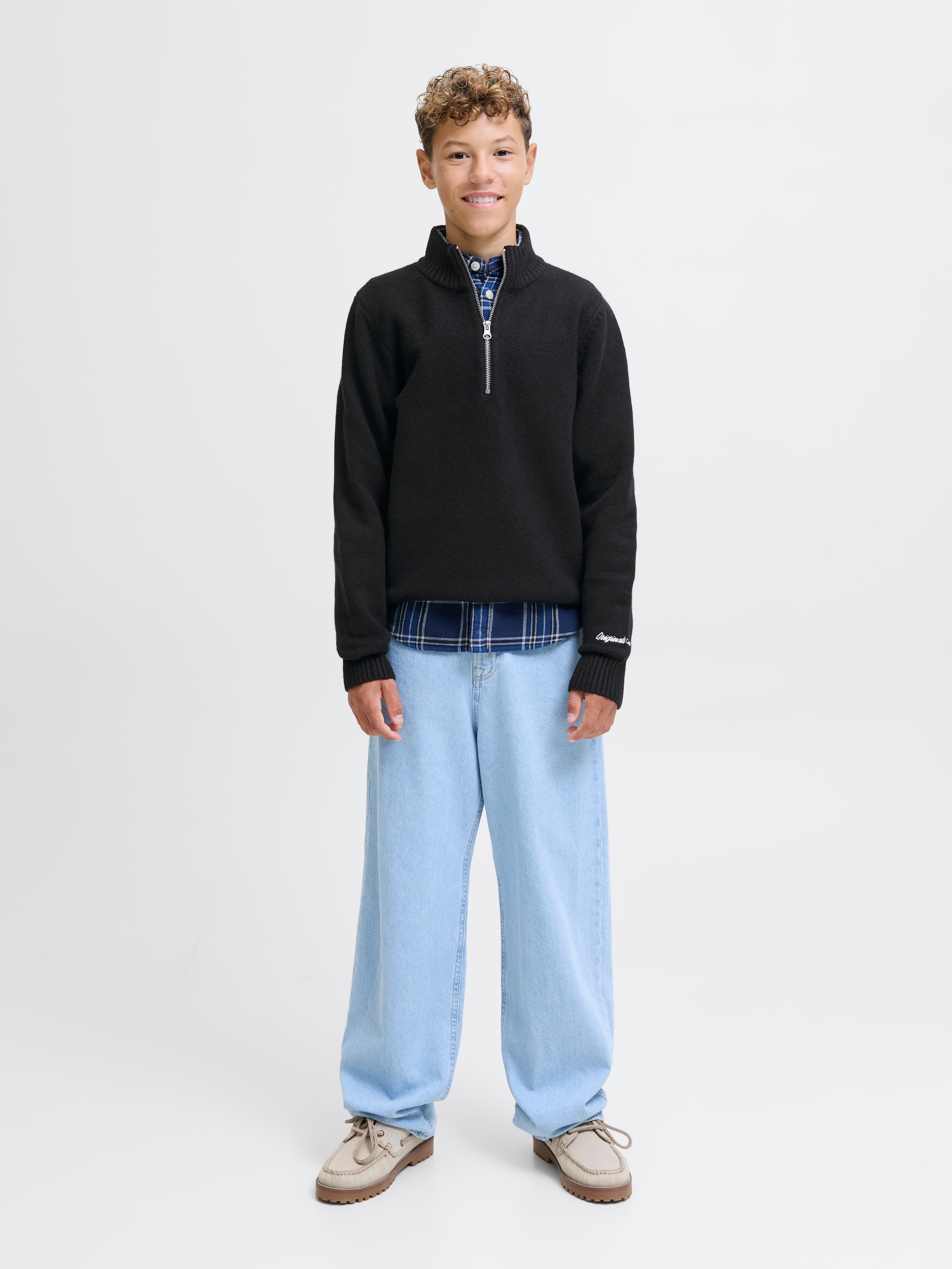 Jack & Jones Junior Troyer »JORNORREBRO KNIT HALF ZIP JNR« Baumwollmischung, locker geschnitten