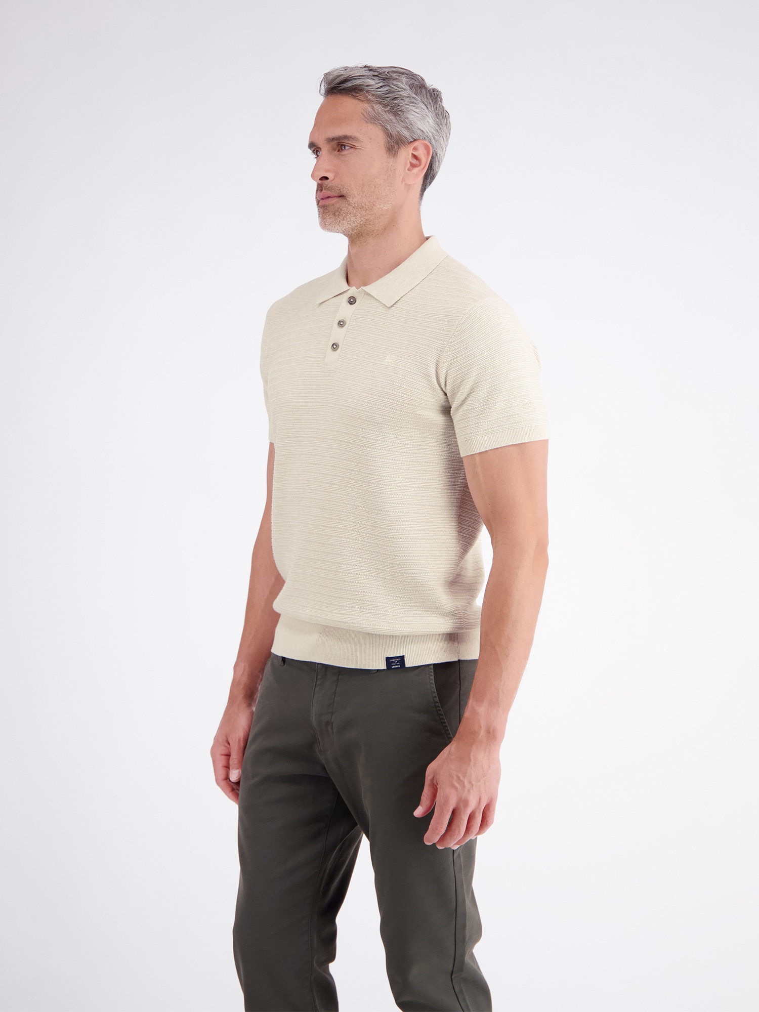 LERROS Poloshirt »Polo mit raffinierter Streifenstruktur aus Baumwollstrick«