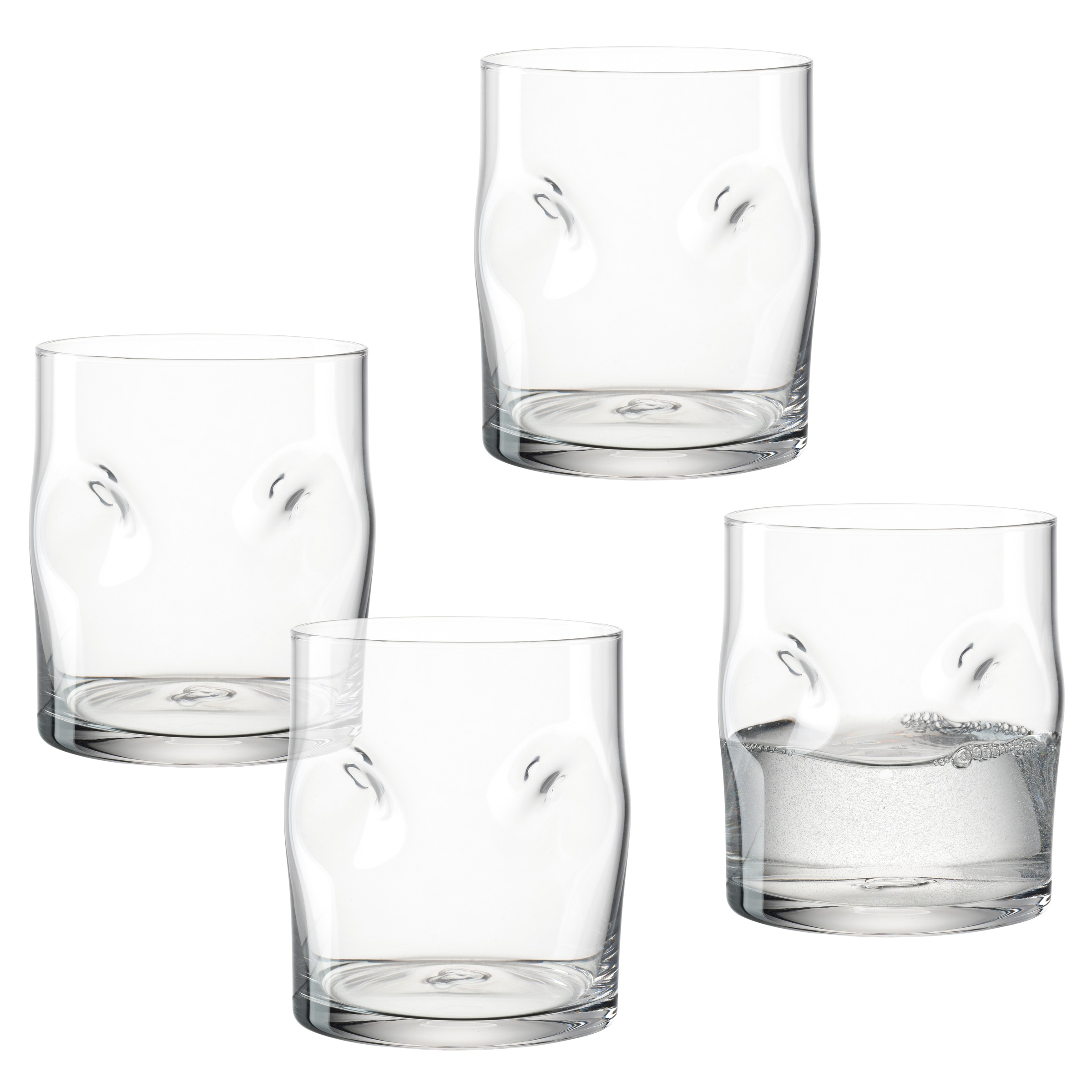 LEONARDO Gläser-Set »Trinkglas VESUVIO, 300 ml, 4er-Set« konische Form, markantes Design - mit Einquetschungen