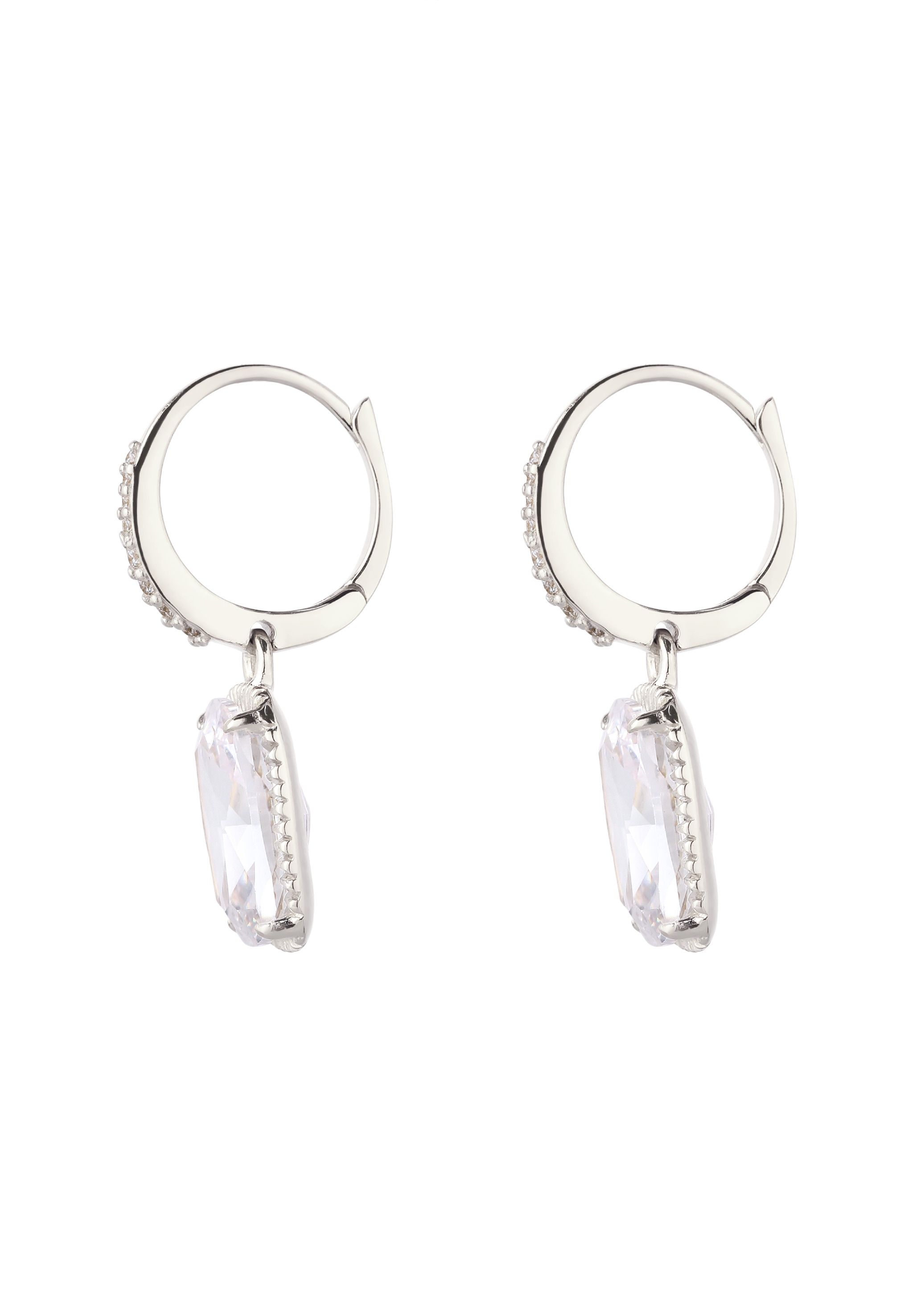 Elli Paar Creolen »Ohrringe Creolen mit Zirkonia Weiß 925 Sterling Silber«