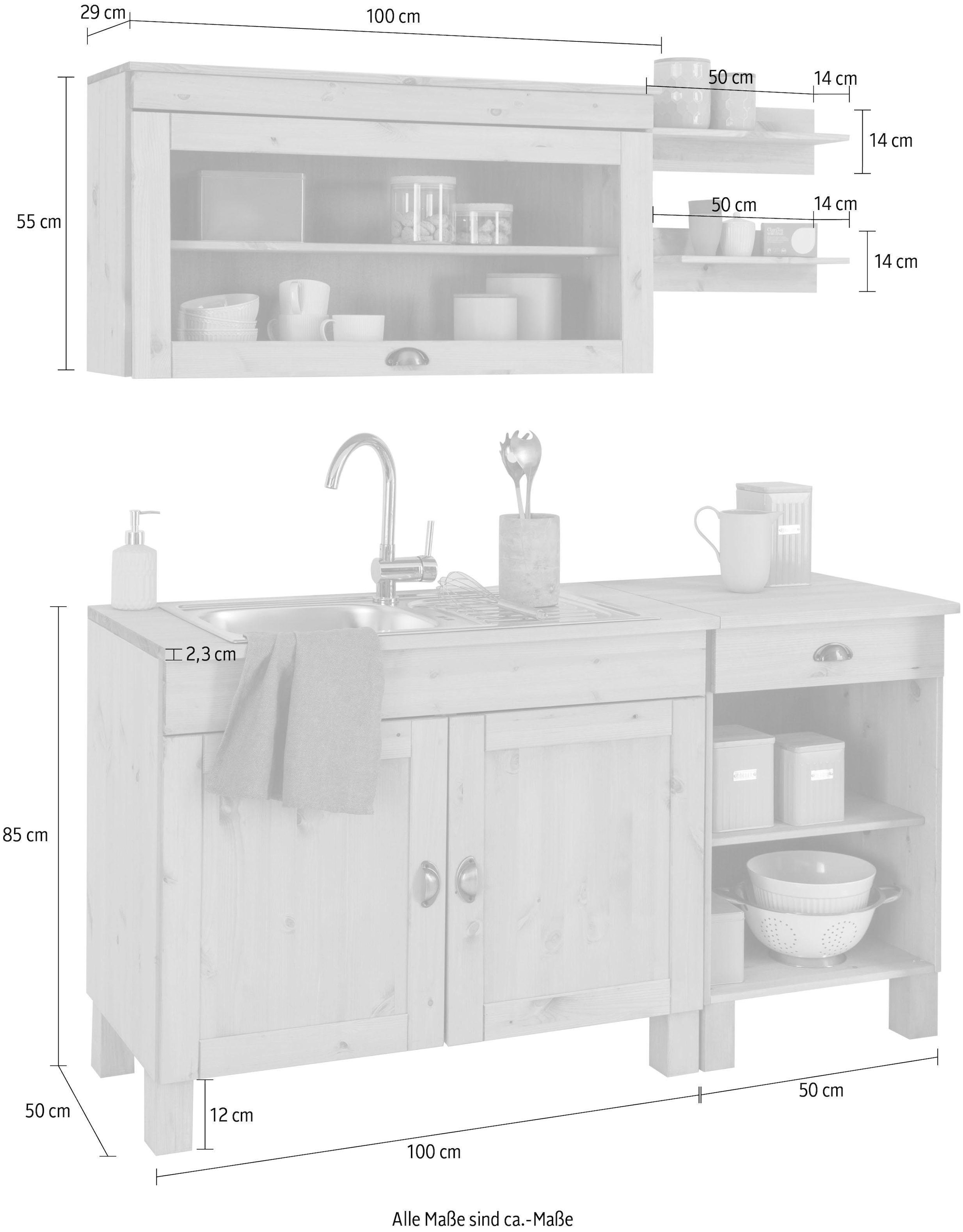 Home affaire Pantryküche »Oslo«, Breite 150 cm, ohne E-Geräte