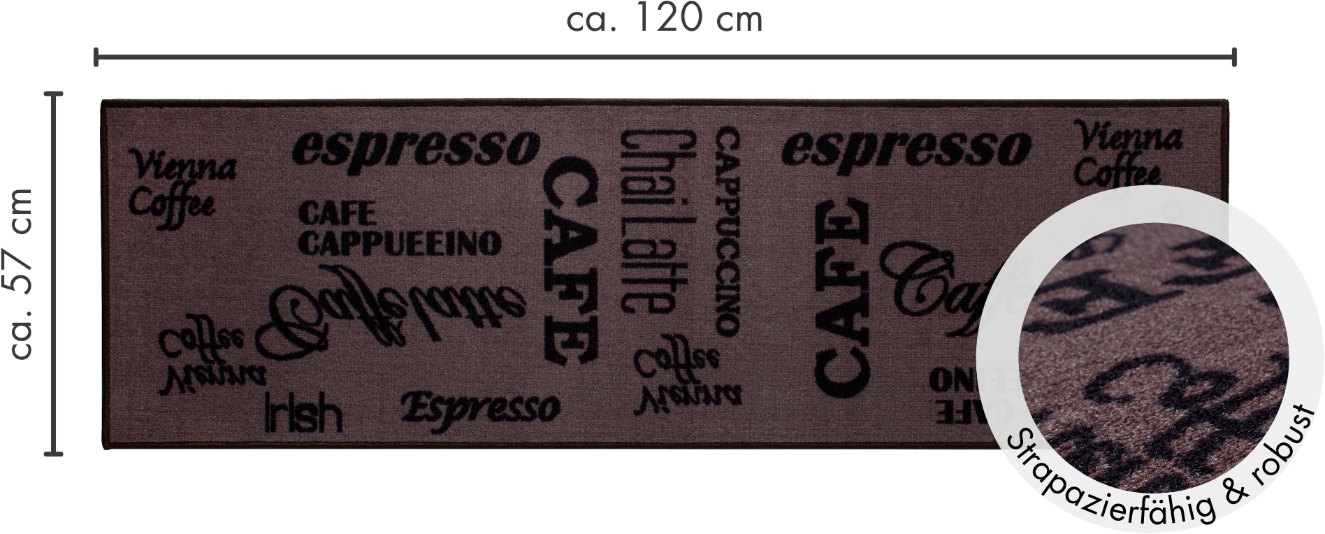 Andiamo Küchenläufer »Espresso« rechteckig 5 mm Höhe mit Schriftzug, rutschhemmend, Küche, Kundenliebling