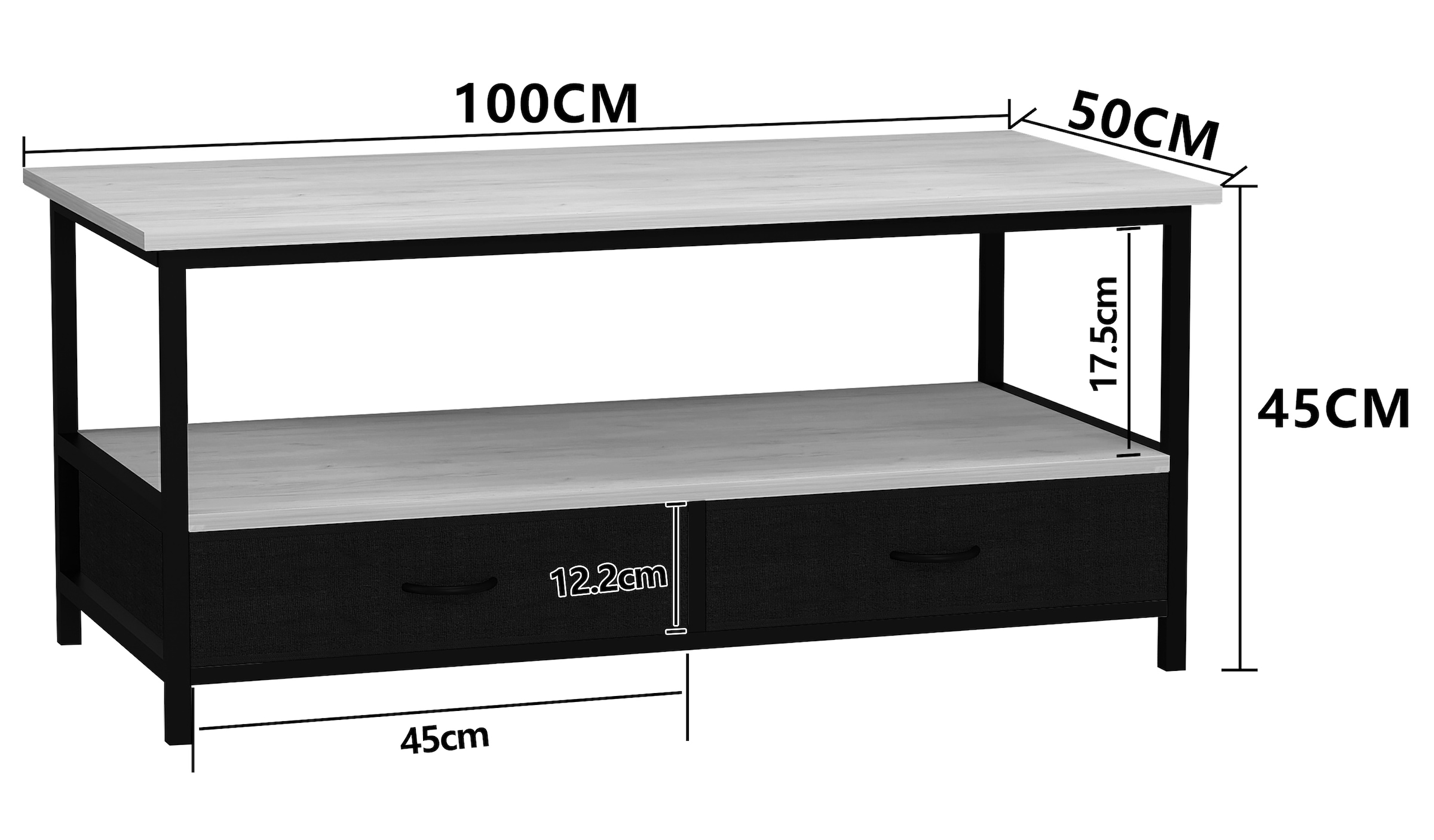 VCM Beistelltisch »Metall Holz Schublade Sofatisch Couchtisch Flonila«