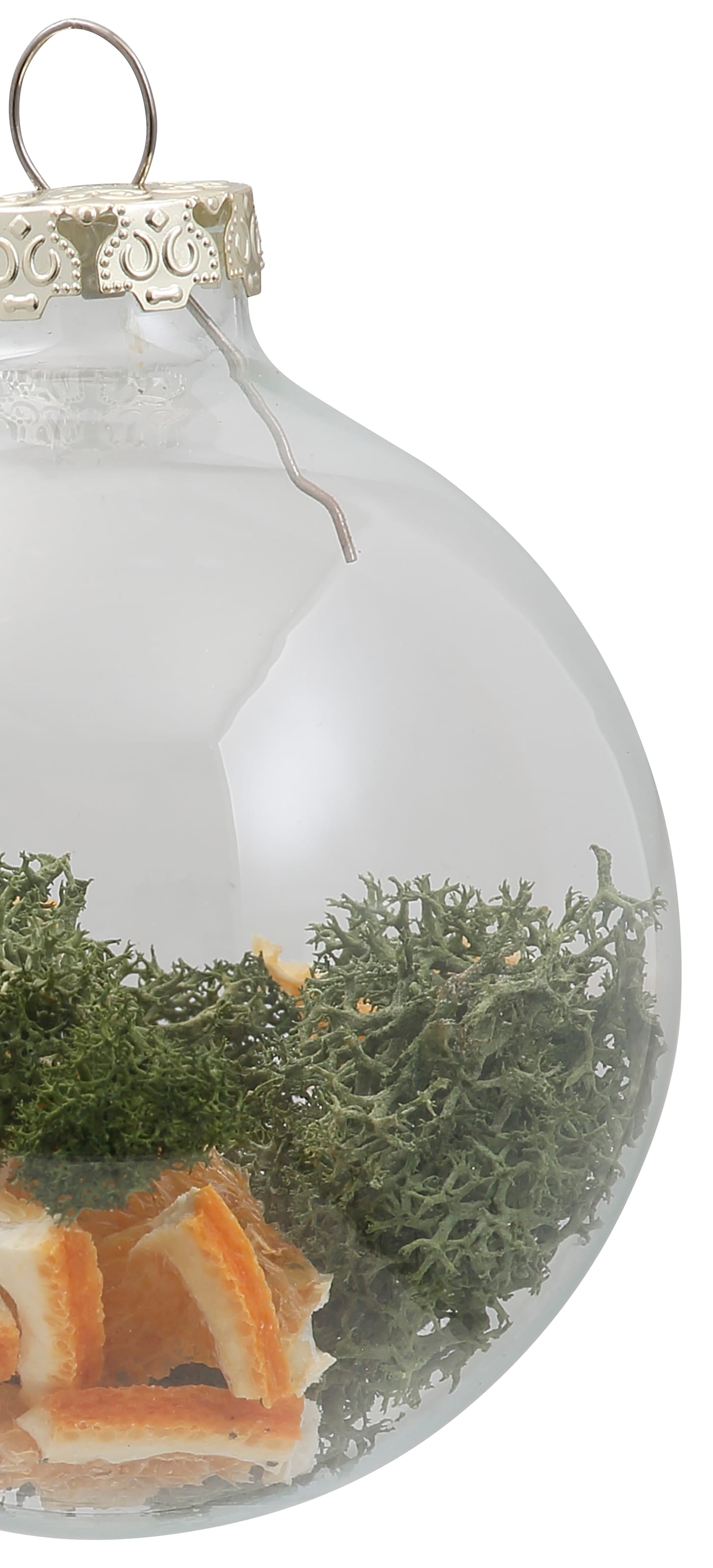 Thüringer Glasdesign Weihnachtsbaumkugel »Oh du Fröhliche, Weihnachtsdeko, Christbaumschmuck«, (Set, 3 St.), Christbaumkugeln aus Glas, 3-tlg., mit Naturmaterialien, Ø ca. 8 cm