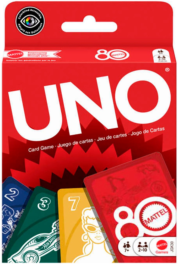 Mattel games Spiel "Mattel 80th Anniversairy UNO Ruby Red"