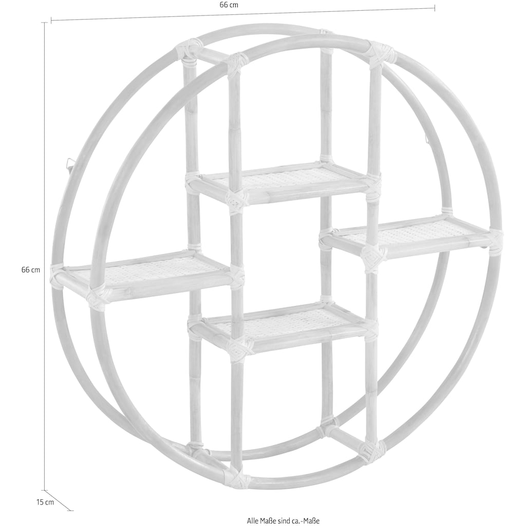 andas Deko-Wandregal »Lundtoft«, rund, aus Rattan, Ø 66cm