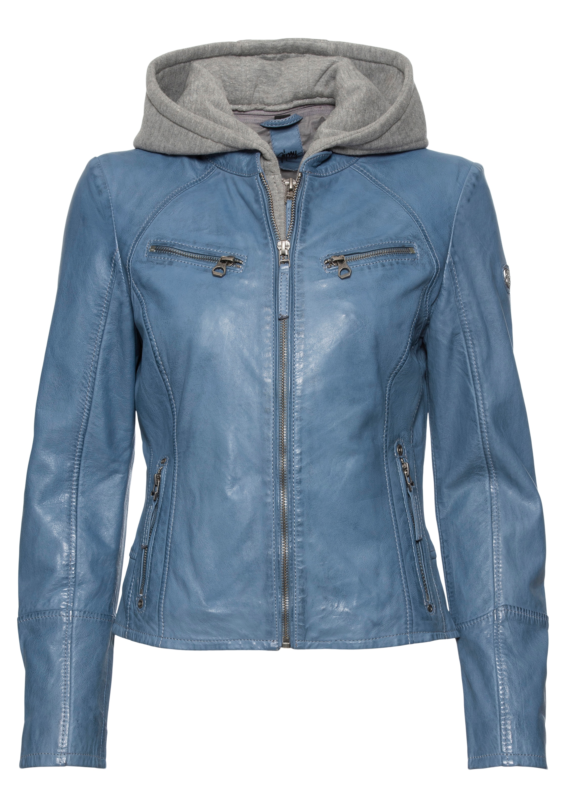 Gipsy Lederjacke »NOLA«, mit Kapuze, Two-in-One Style - mit abnehmbarer Jersey-Kapuze