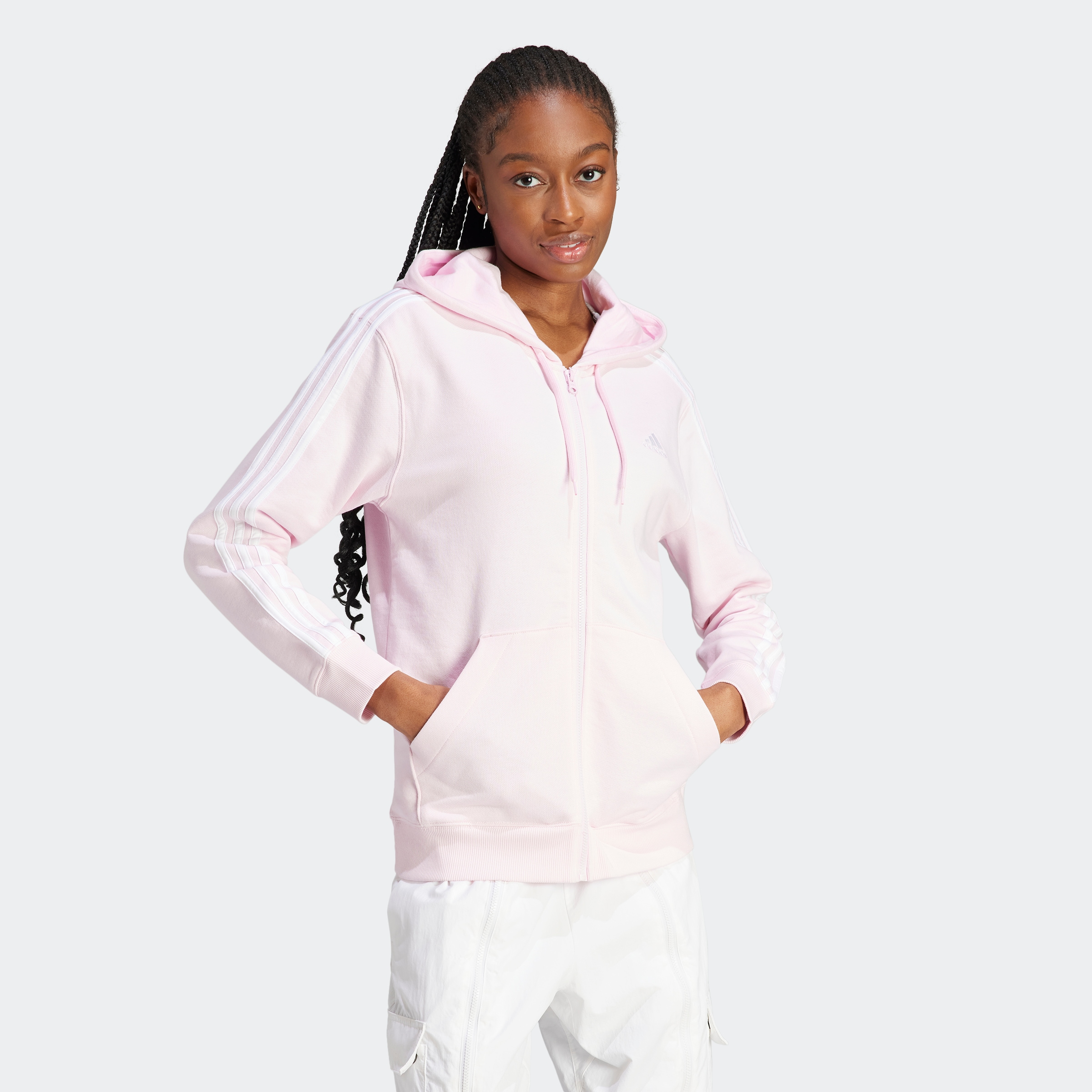 Kapuzensweatjacke »ESSENTIALS 3STREIFEN FRENCH TERRY REGULAR KAPUZENJACKE«