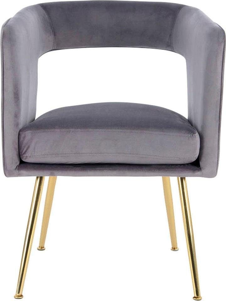 Kayoom Stuhl »Jolene 125, Esszimmerstuhl,eleganter Stoffbezug« () 1 Stk.samtweicher Bezug, Rückenlehne und Armlehnen abgerundet