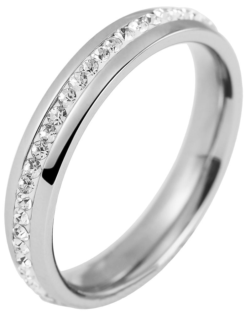 Adelia´s Fingerring »Damen Ring aus Edelstahl mit Strass Steinchen«