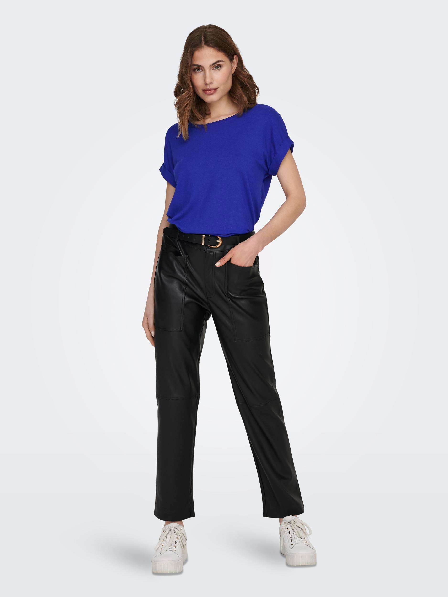 ONLY T-Shirt »ONLMOSTER S/S O-NECK TOP NOOS JRS«, mit Aufschlag am Arm