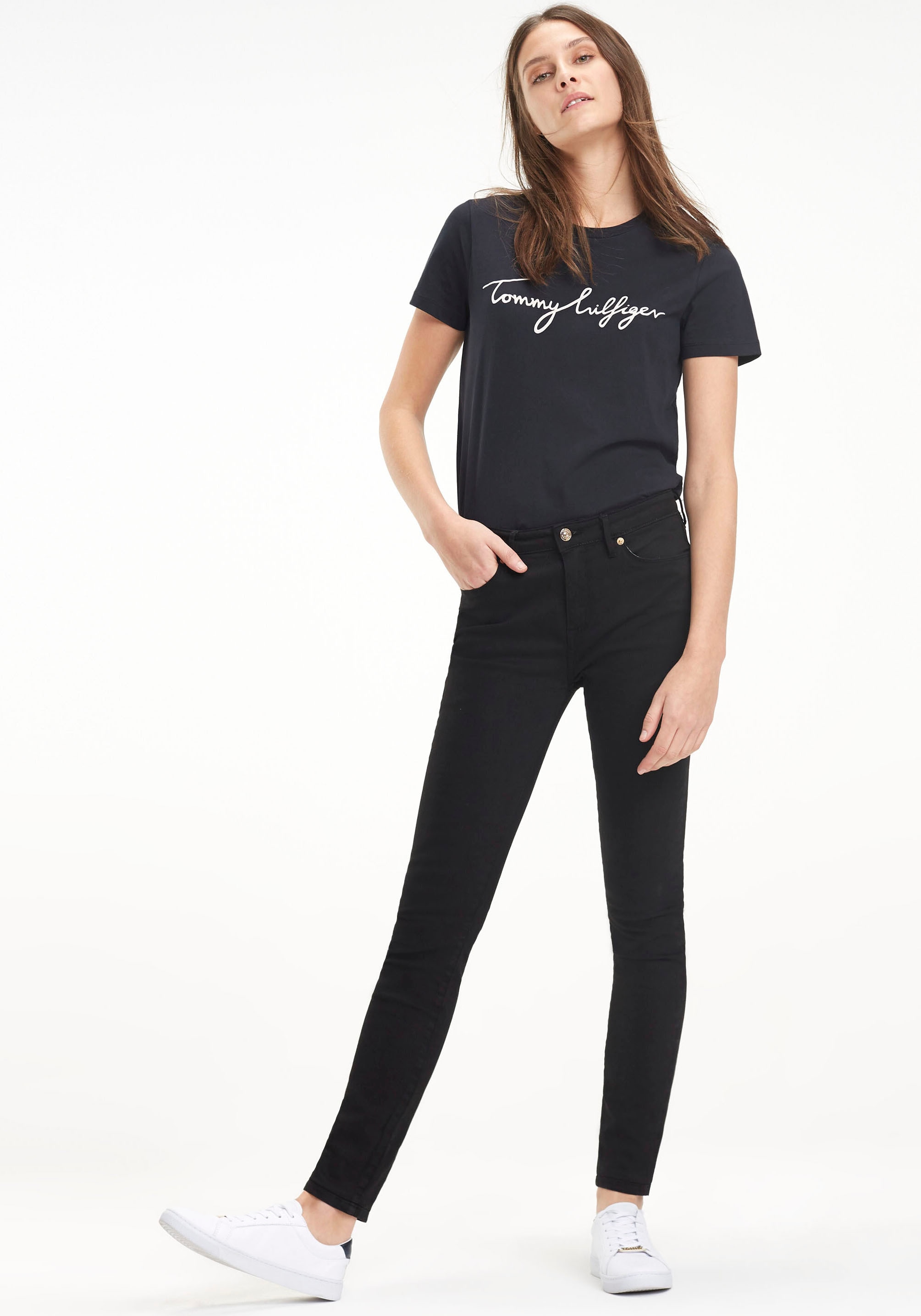 Tommy Hilfiger Skinny-fit-Jeans »HERITAGE COMO SKINNY RW«, (TH FLEX COMO SKINNY RW), mit Tommy Hilfiger Logo-Badge