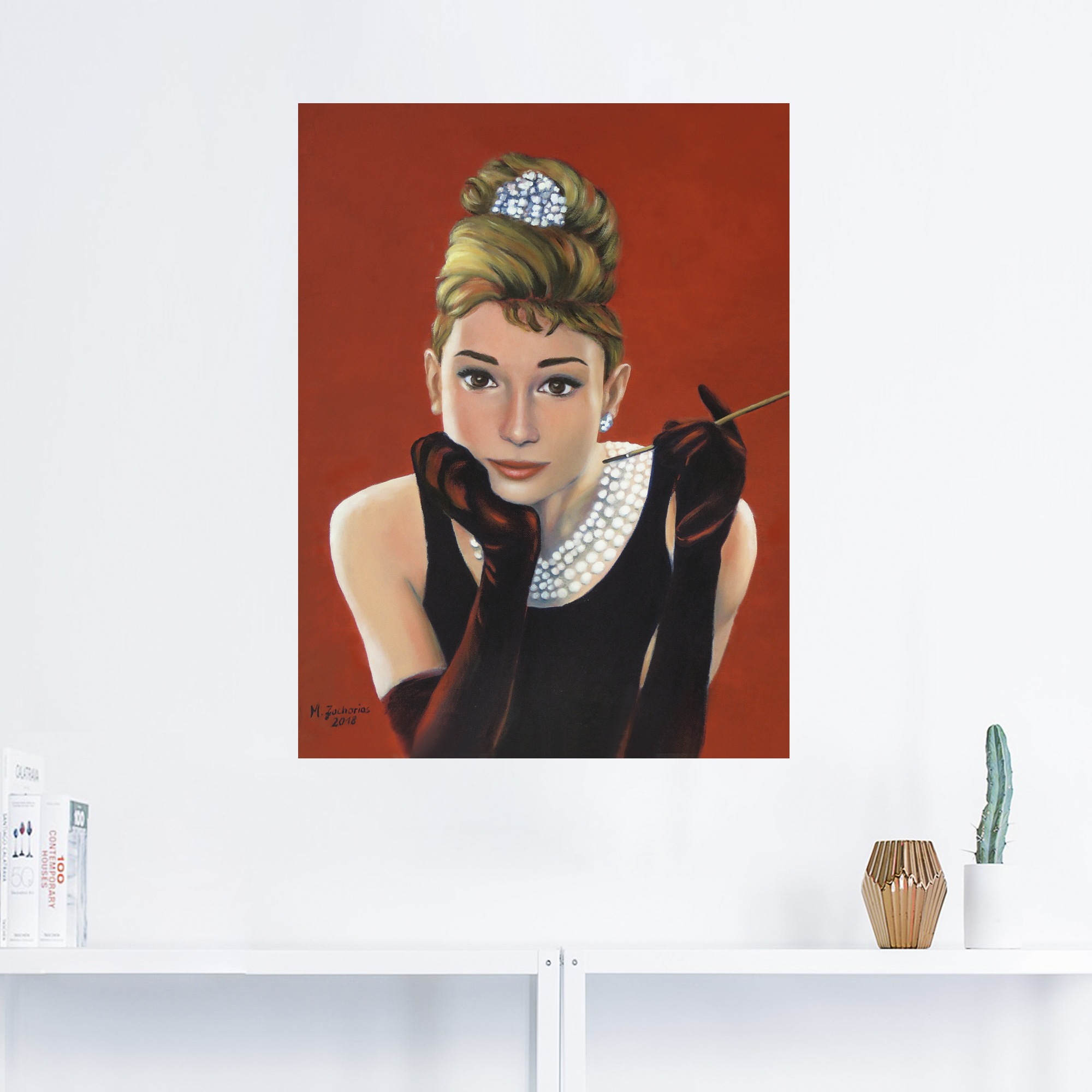 Artland Wandbild »Audrey Hepburn Porträt«, Stars, (1 St.), als Alubild, Outdoorbild, Leinwandbild, Poster, Wandaufkleber