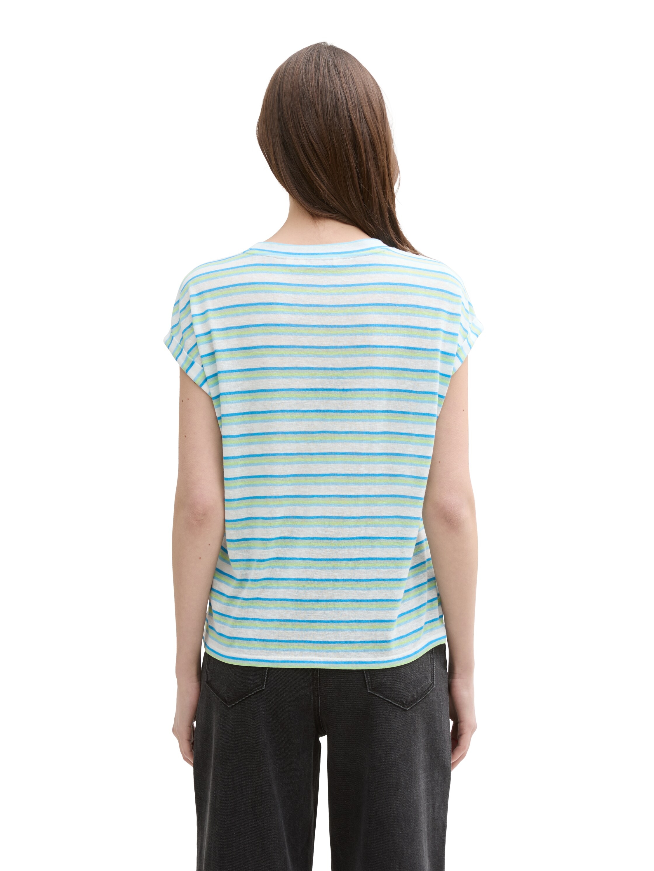 TOM TAILOR Denim T-Shirt, mit Streifen Muster