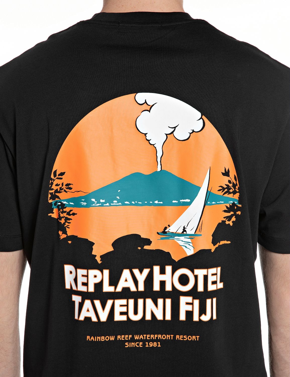 Replay T-Shirt mit bedrucktem Rücken, Print