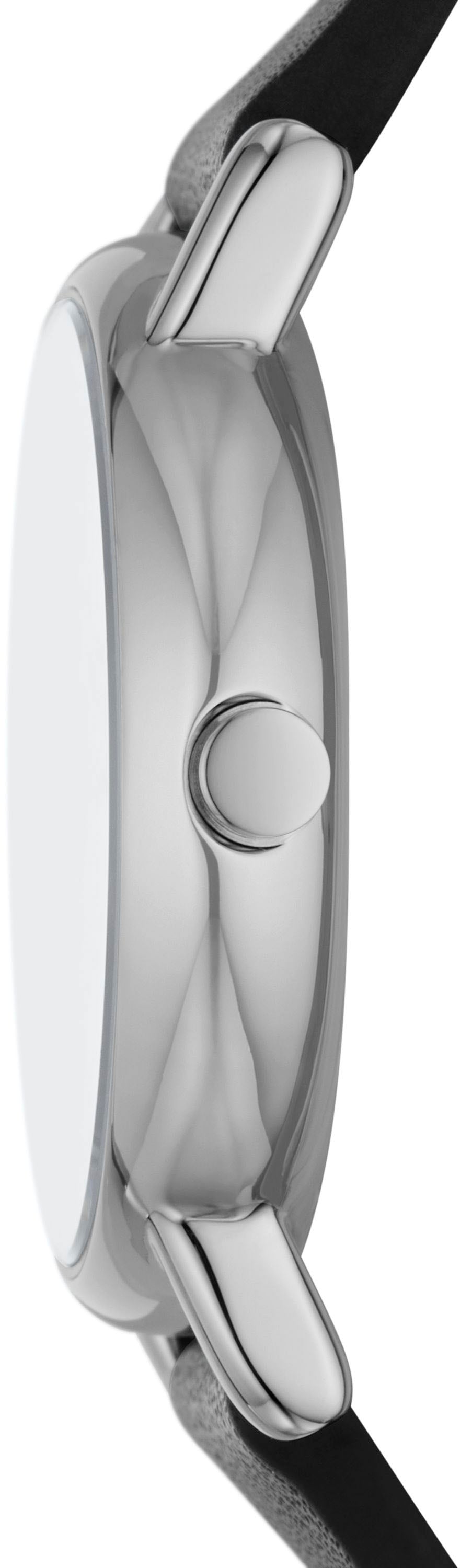 Skagen Quarzuhr »SIGNATUR LILLE«, Armbanduhr, Damenuhr, analog, Lederarmband