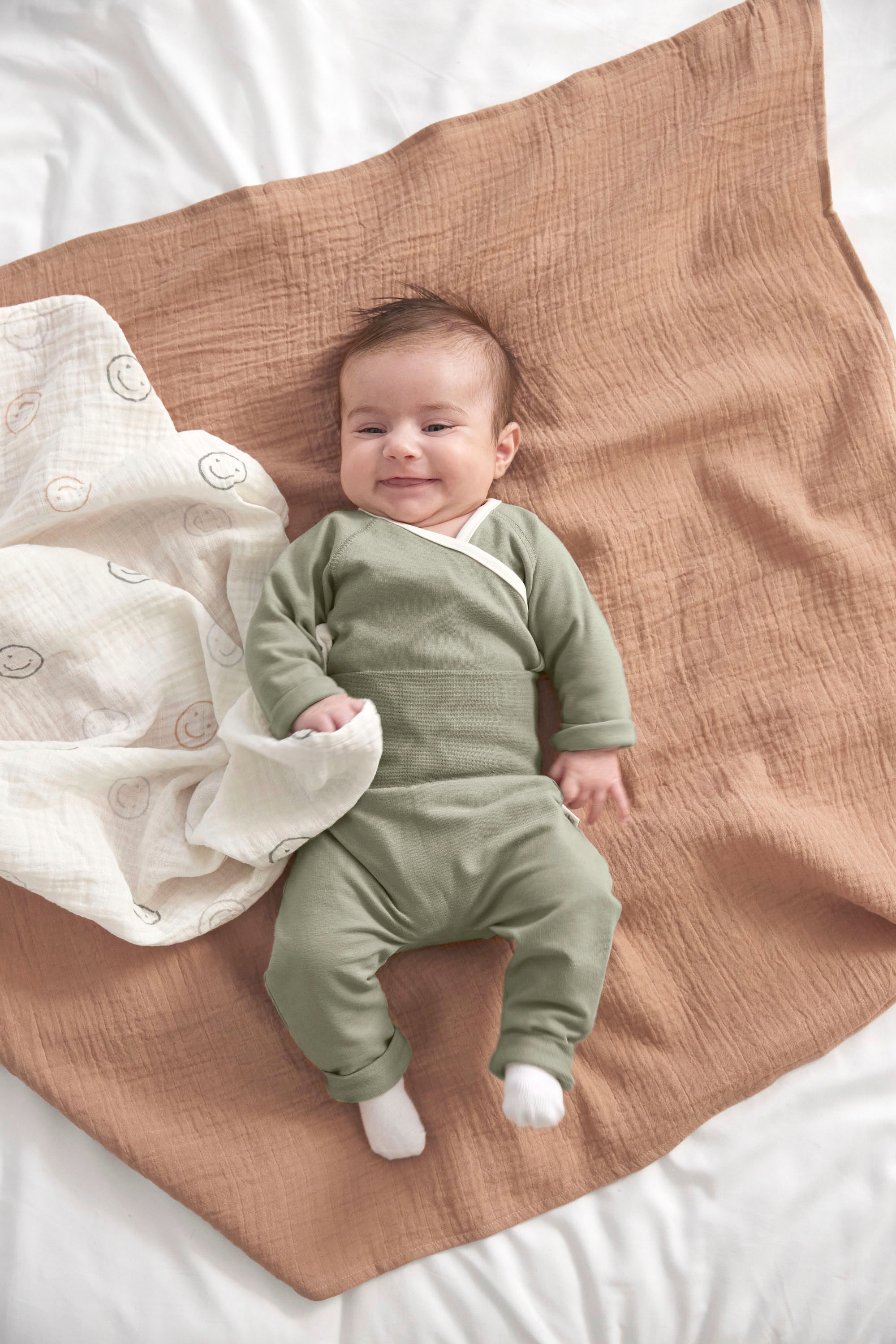 LÄSSIG Stoffwindeln »Mulltuch-Set L, Tiny Smile maple«, (Set, 3 St.)
