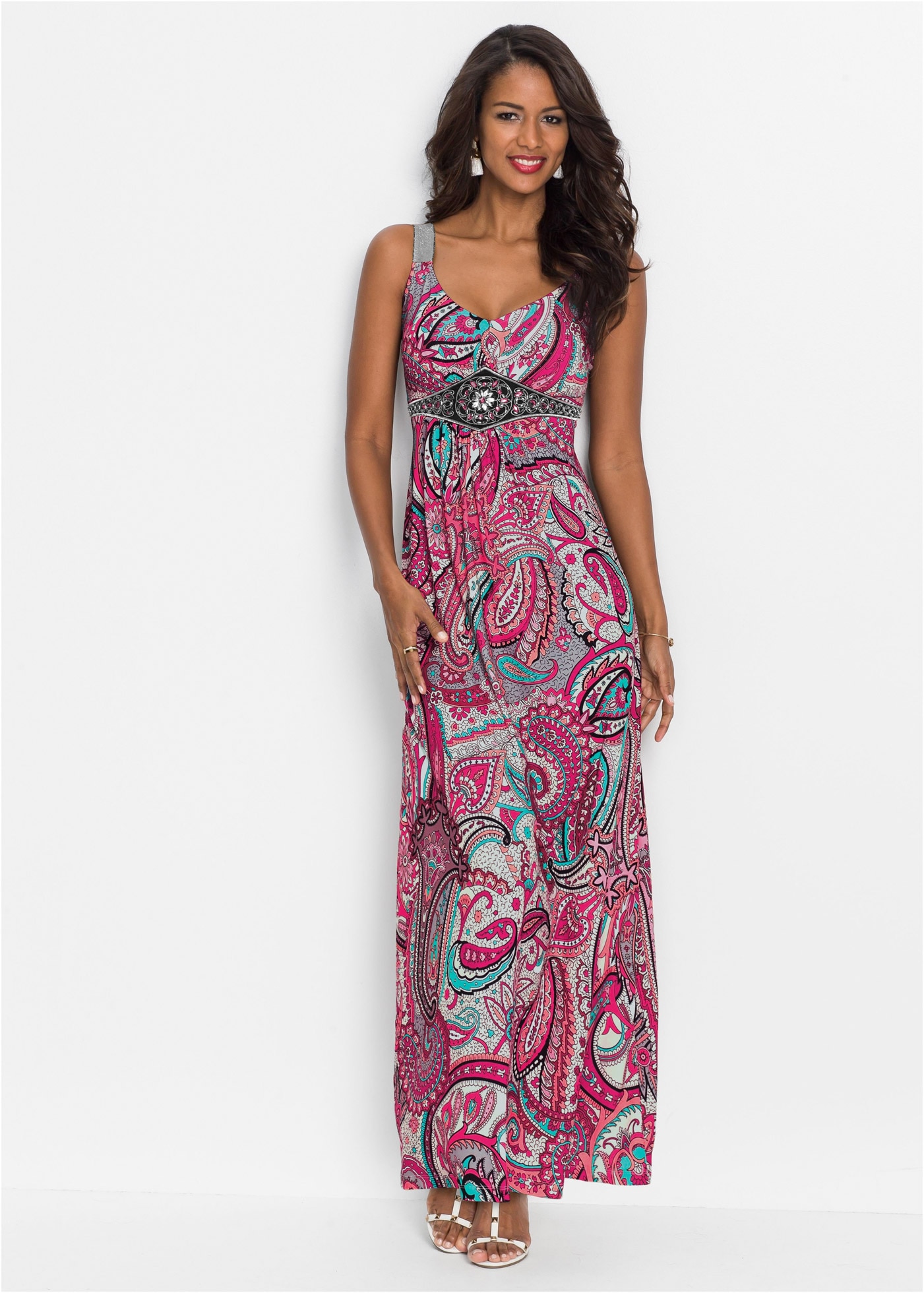 bonprix Maxikleid »Maxikleid mit Applikationen« Maxikleid mit Applikationen