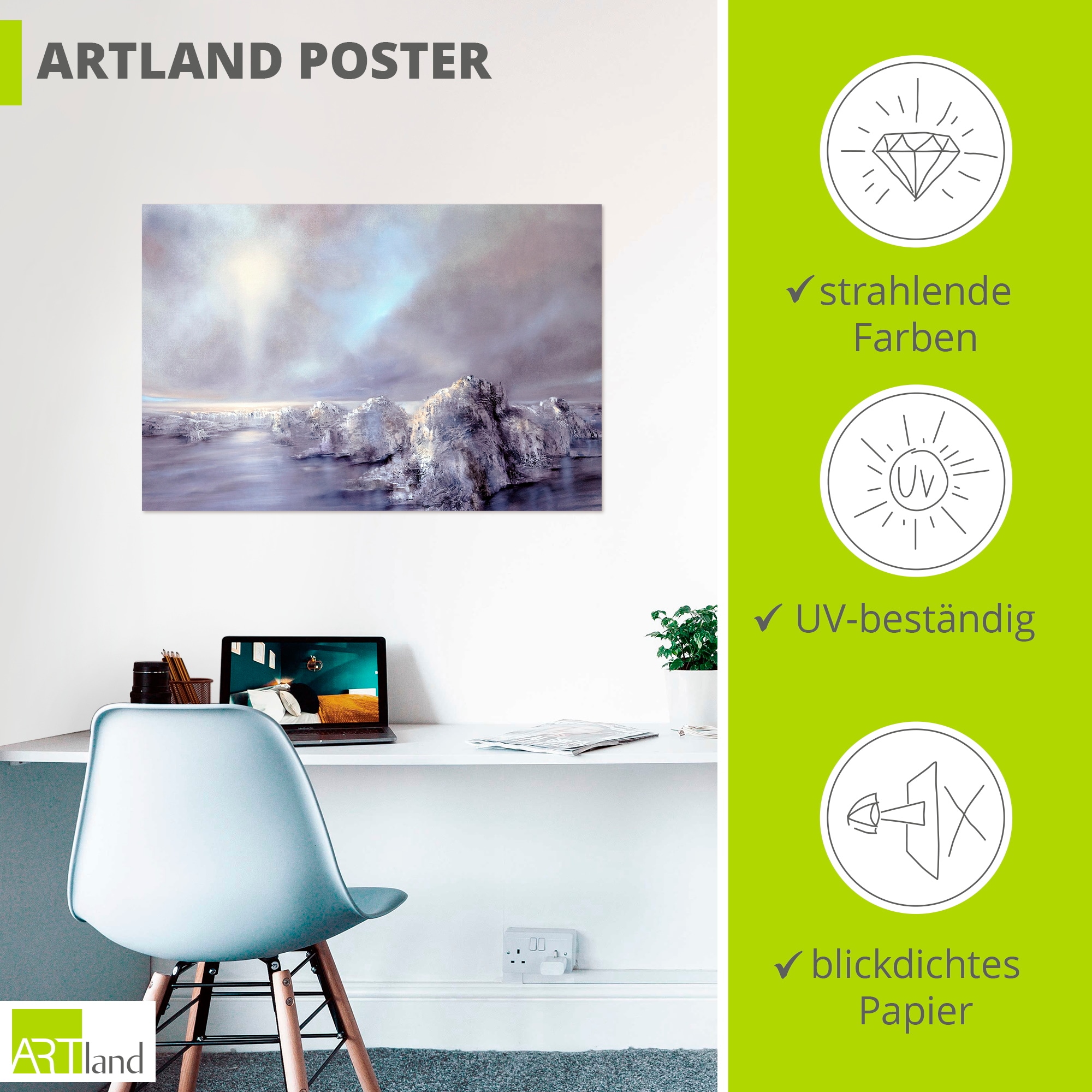 Artland Wandbild »Foresight - a bright day« Bilder vom Sonnenuntergang & -aufgang 1 Stk. tlg. als Alubild, Leinwandbild, Poster, Wandaufkleber in verschied. Größen