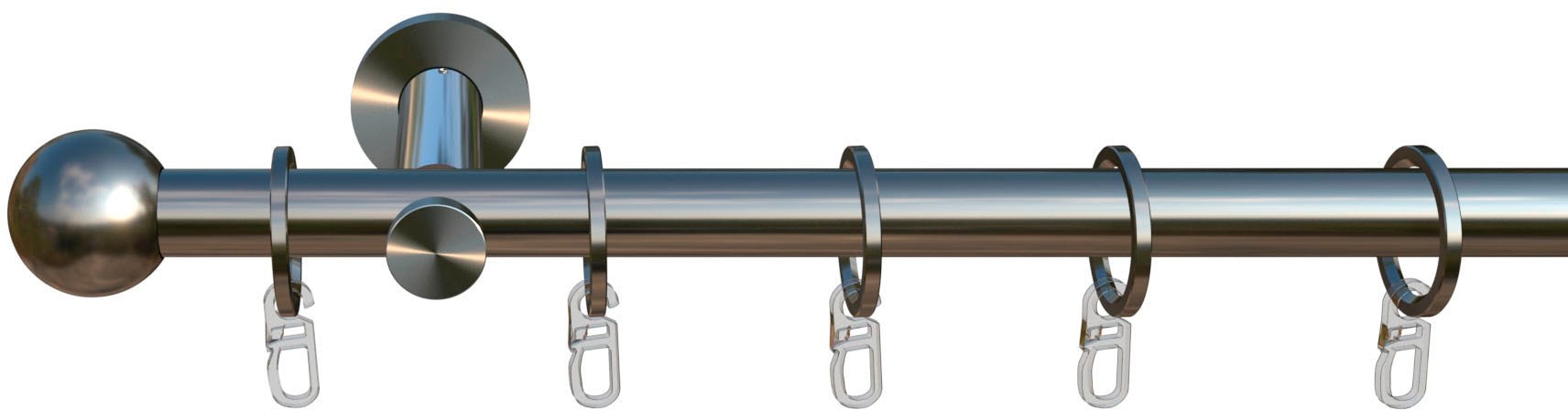 indeko Gardinenstange »Formentor« Ø 16 mm 1 läufig-läufig Fixmaß Komplett-Set inkl. Ringen und Montagematerial