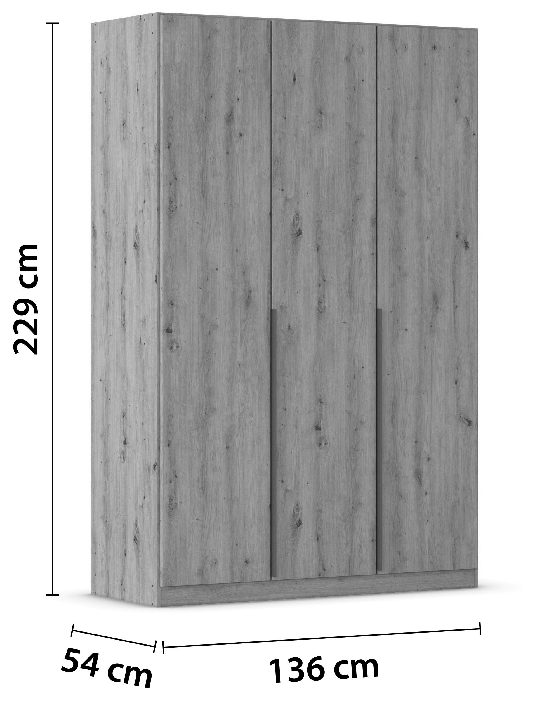 rauch Drehtürenschrank »Kleiderschrank Schrank Garderobe AGORDO TOPSELLER Schlafzimmer«, (in zwei Griff-Farben mit Dekor- oder Hochglanzfront), durchdachte Innenausstattung, in 6 Breiten und 2 Höhen MADE IN GERMANY