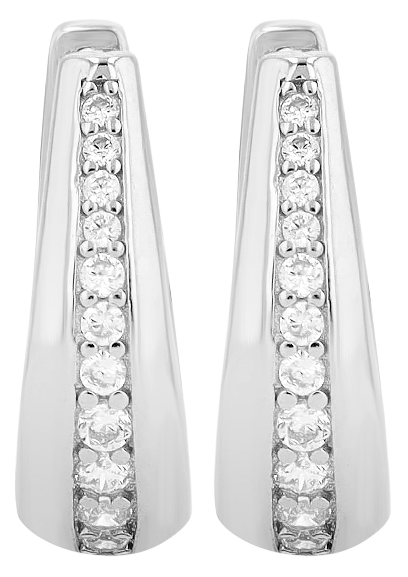 Adelia´s Paar Creolen »Kinder Ohrringe ¿ Klappcreole aus 925 Silber mit Zirkonia«