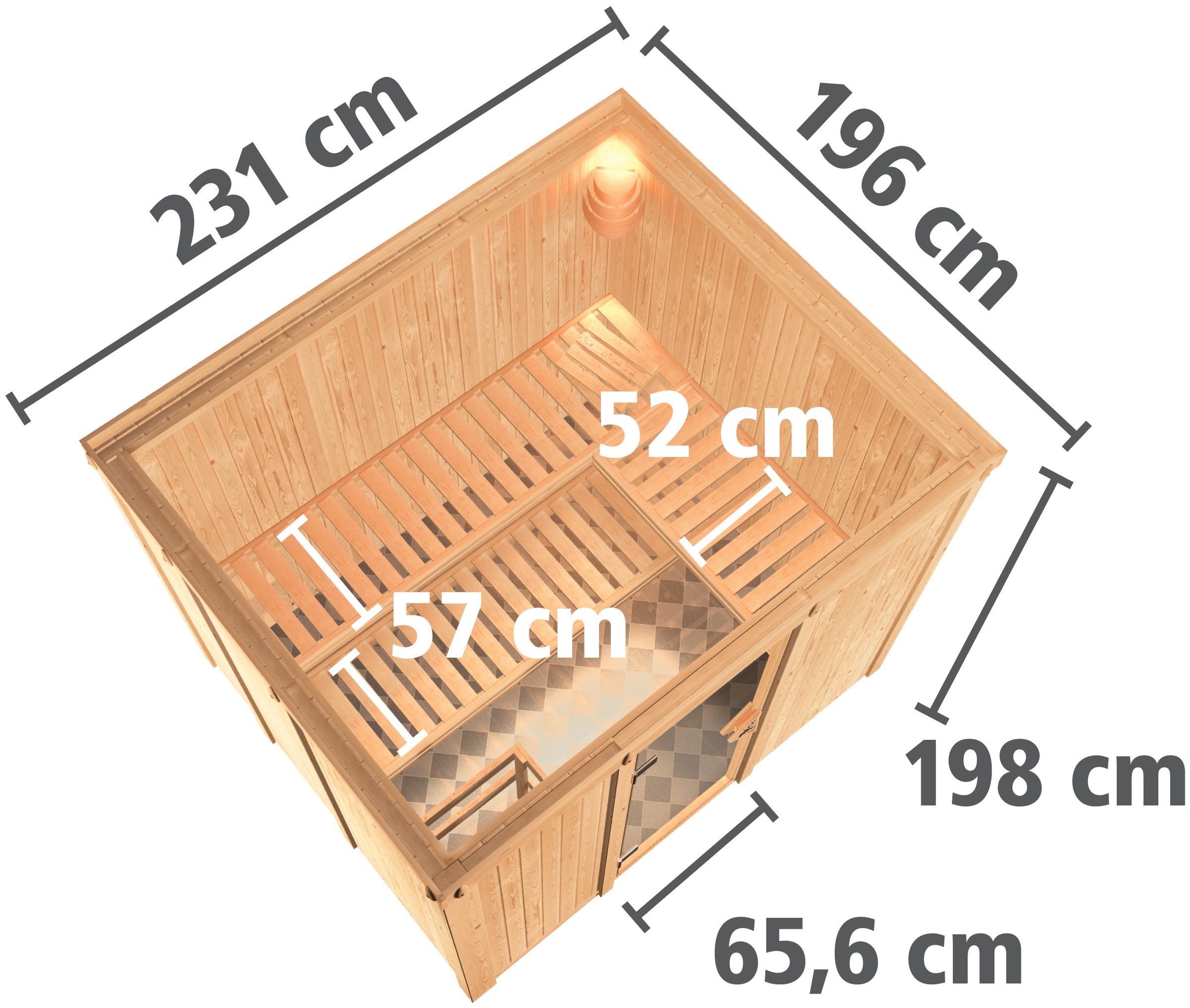 Karibu Sauna »Gitte« Set,  ohne Ofen